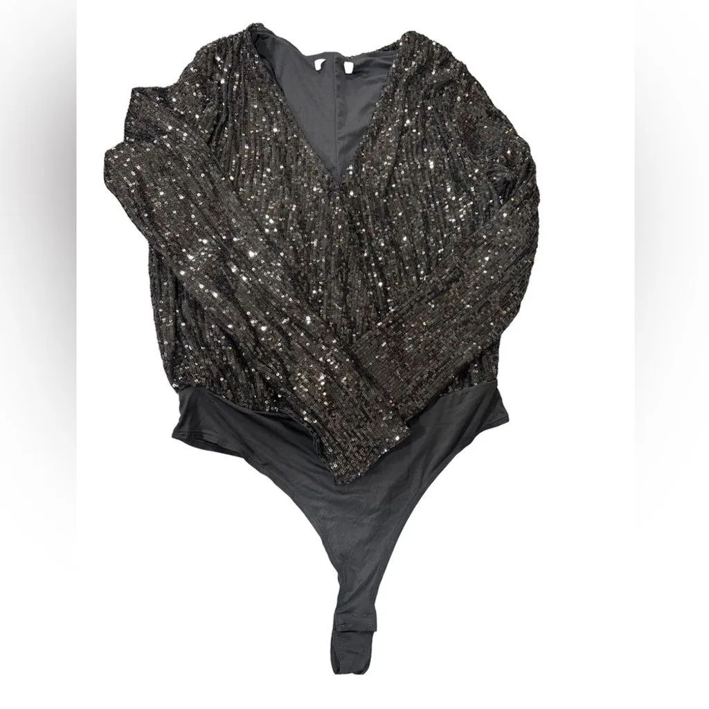 Product image for NWOT Grey Sequin Bodysuit