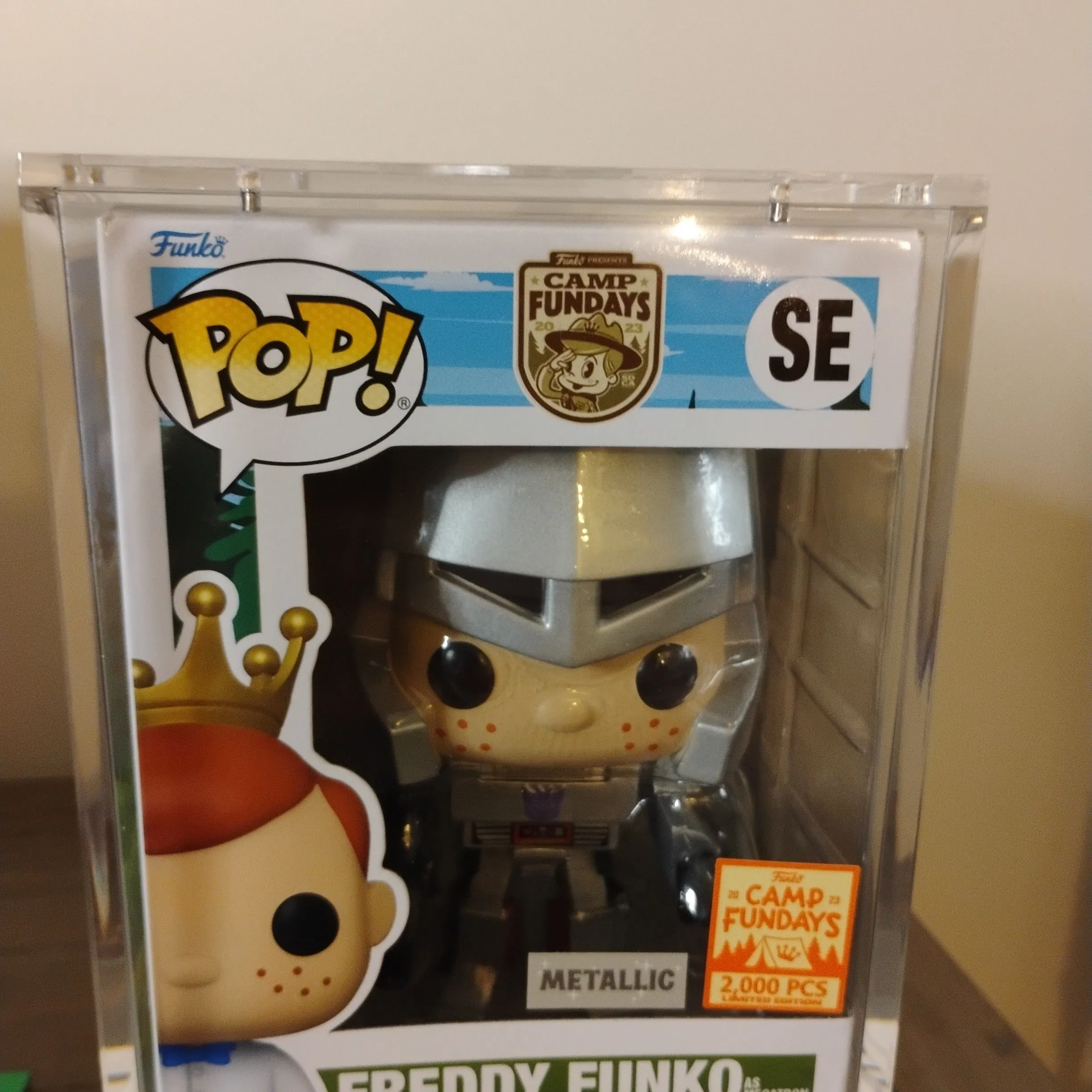 Product image for Freddy Funko as Megatron Metallic Camp Fun Days LE 2,000