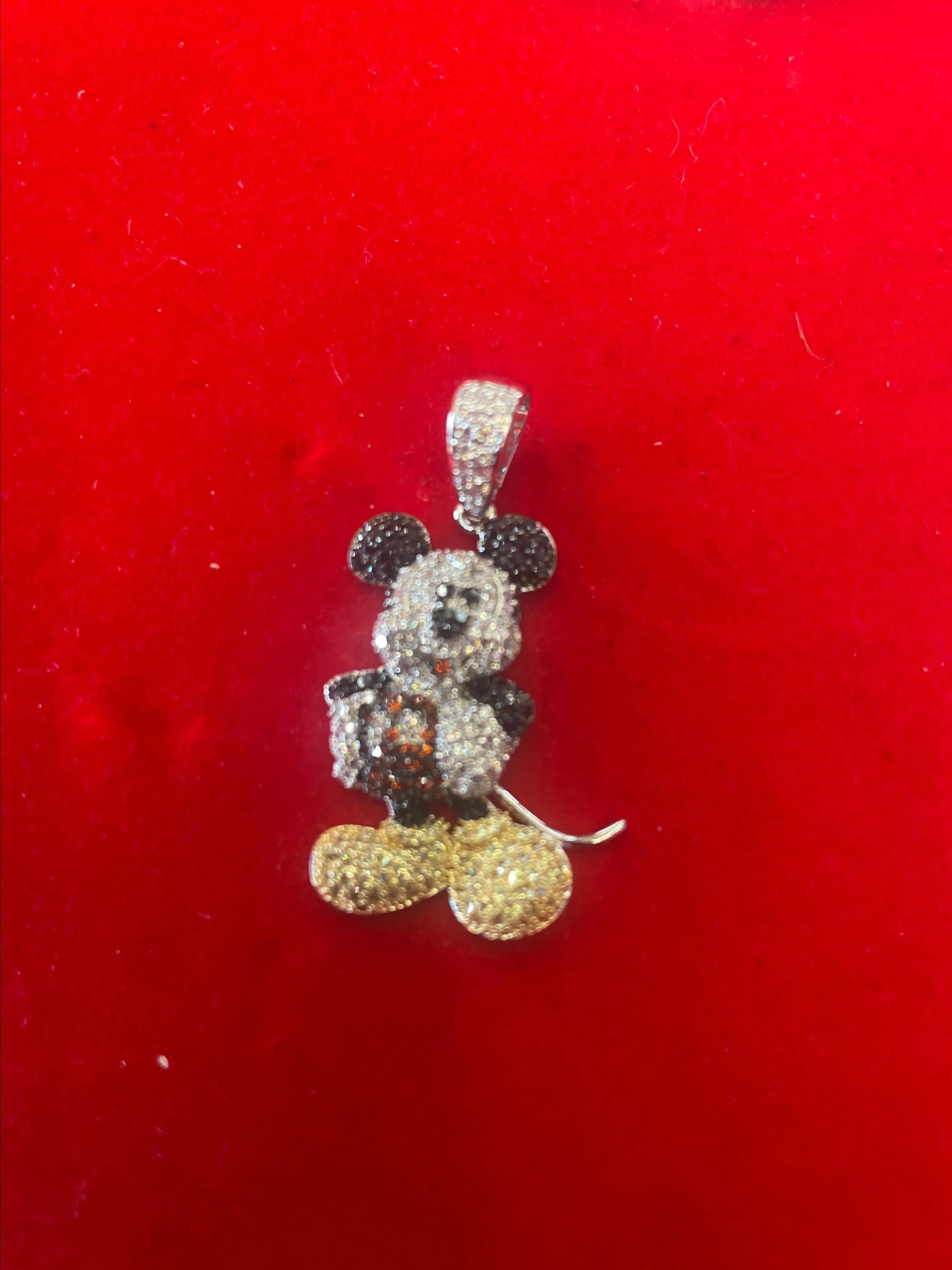 Product image for Mickey Iced Mouse Icon Pendant – Gold Filled with VVSCZ & Classic Disney Drip