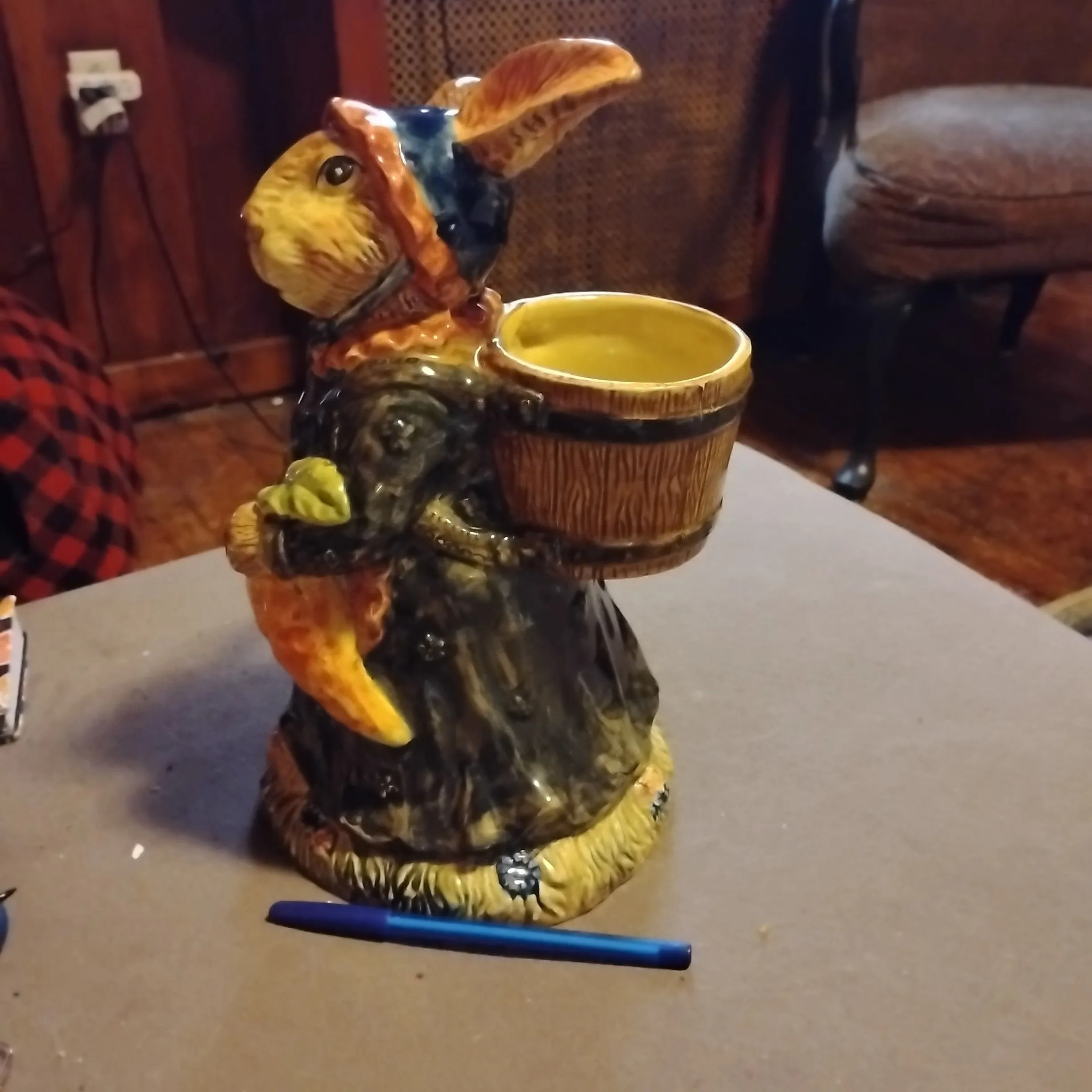 Product image for girl rabbit planter 1 ft high