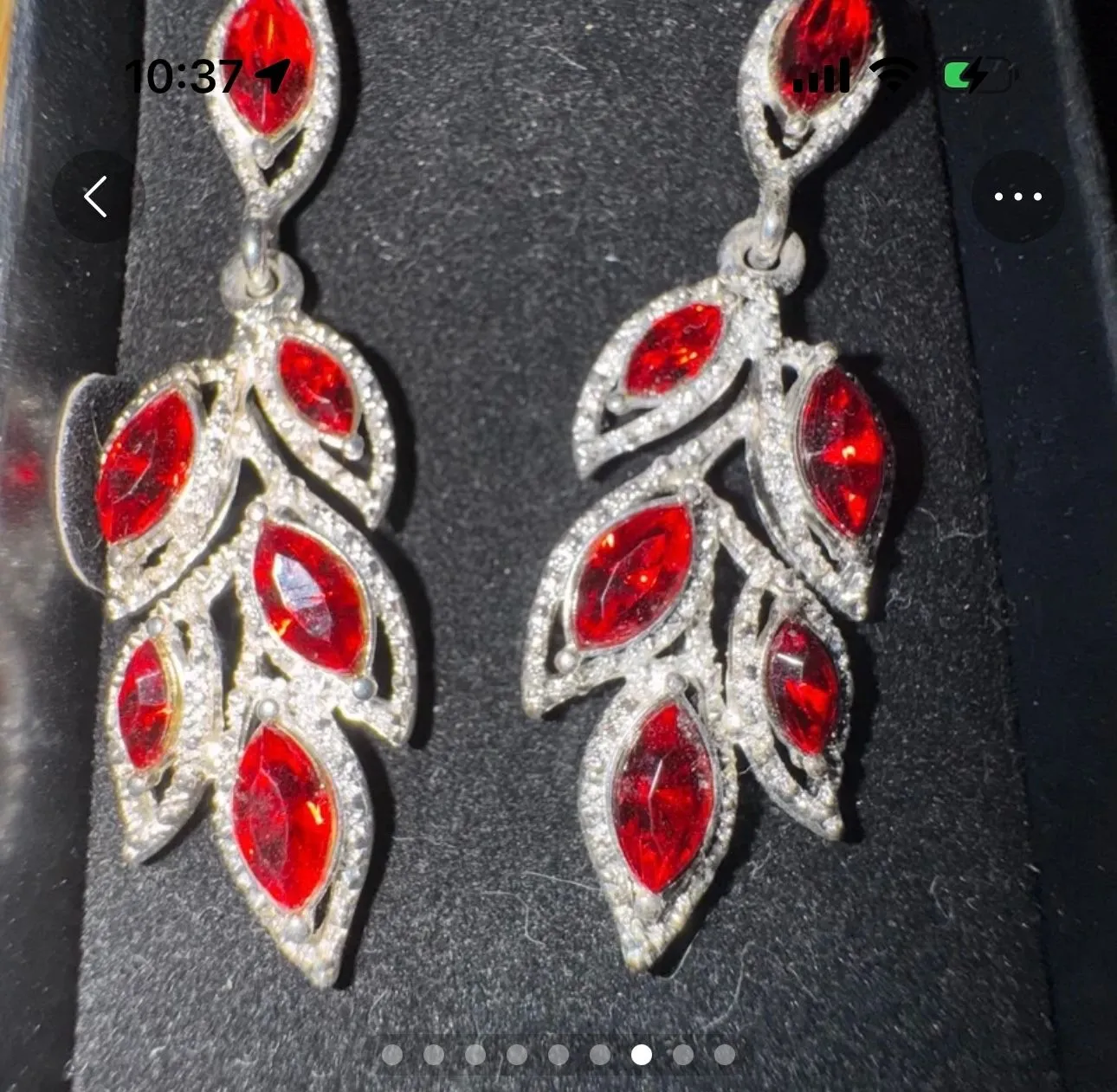 Product image for RED CRYSTAL chandelier Necklace and Earring Set.