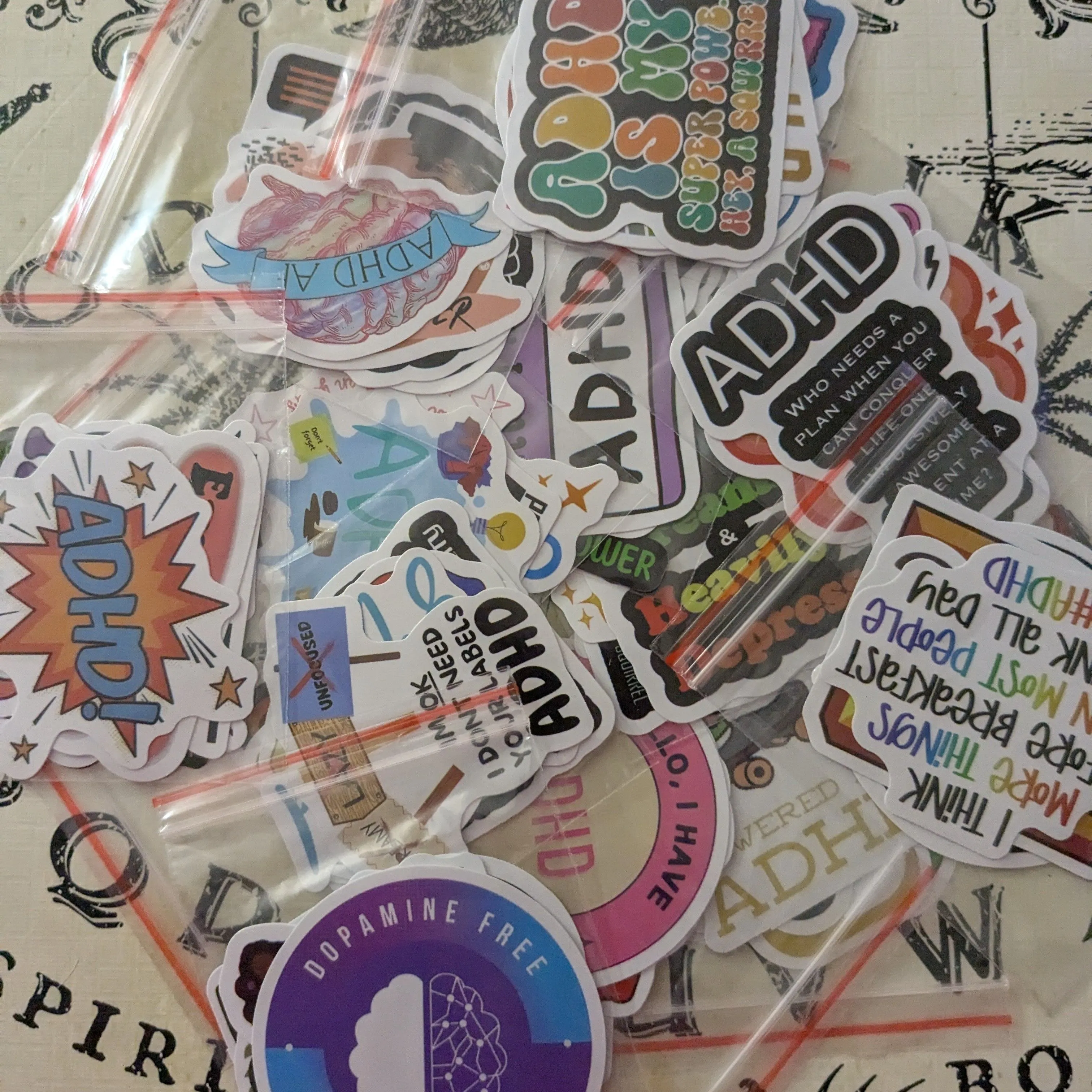 Product image for CHEAP ASS SHIPPING small handful of ADHD Awareness stickers