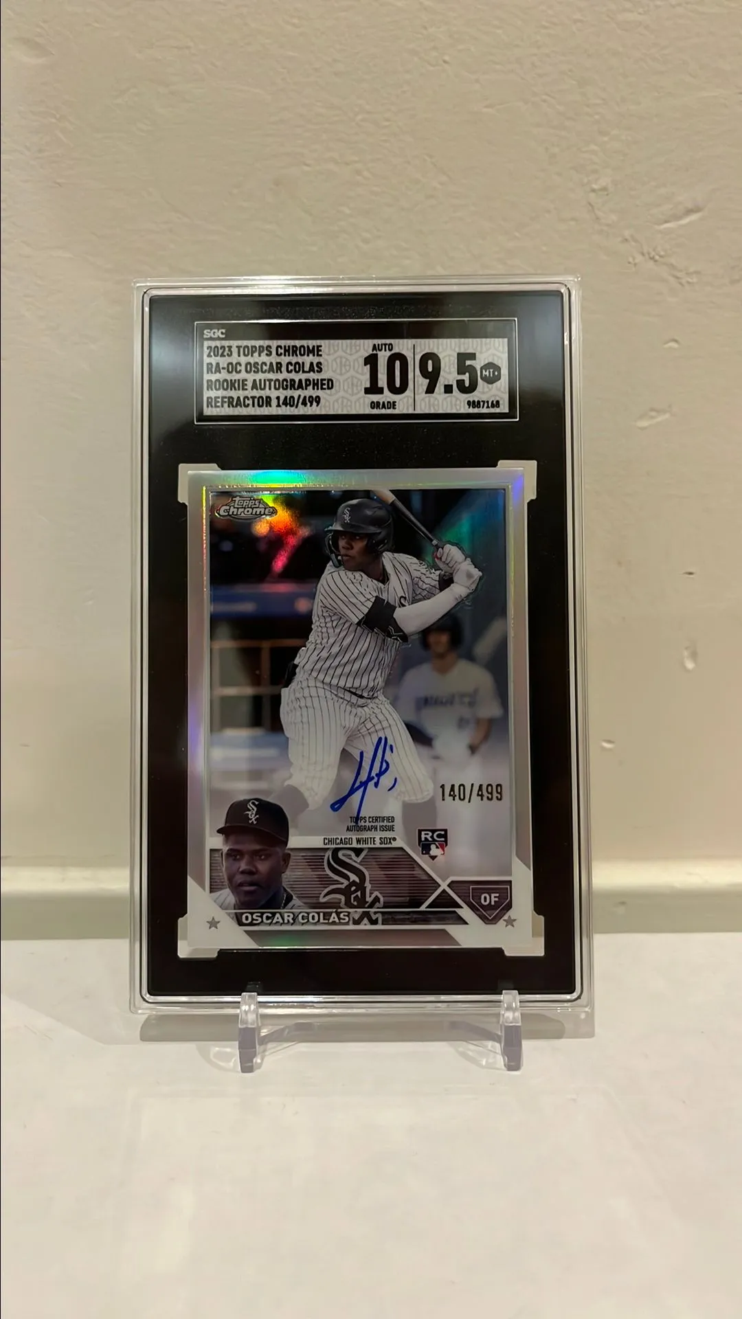 Product image for 2023 Topps Chrome Oscar Colas SGC Rk. Auto. Ref. 9.5
