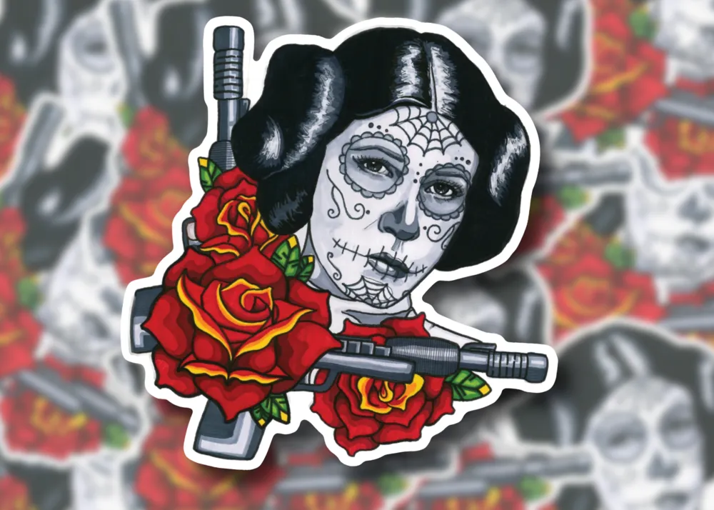 Product image for Princess Leia | Sugar Skull | Vinyl Sticker