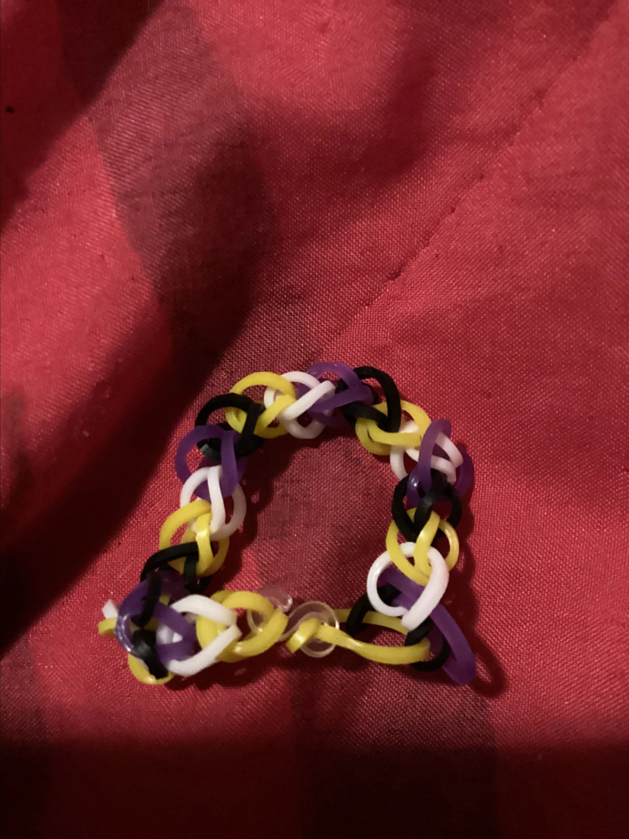 Product image for Handmade Rainbow Loom Bracelet Non Binary Pride Themed