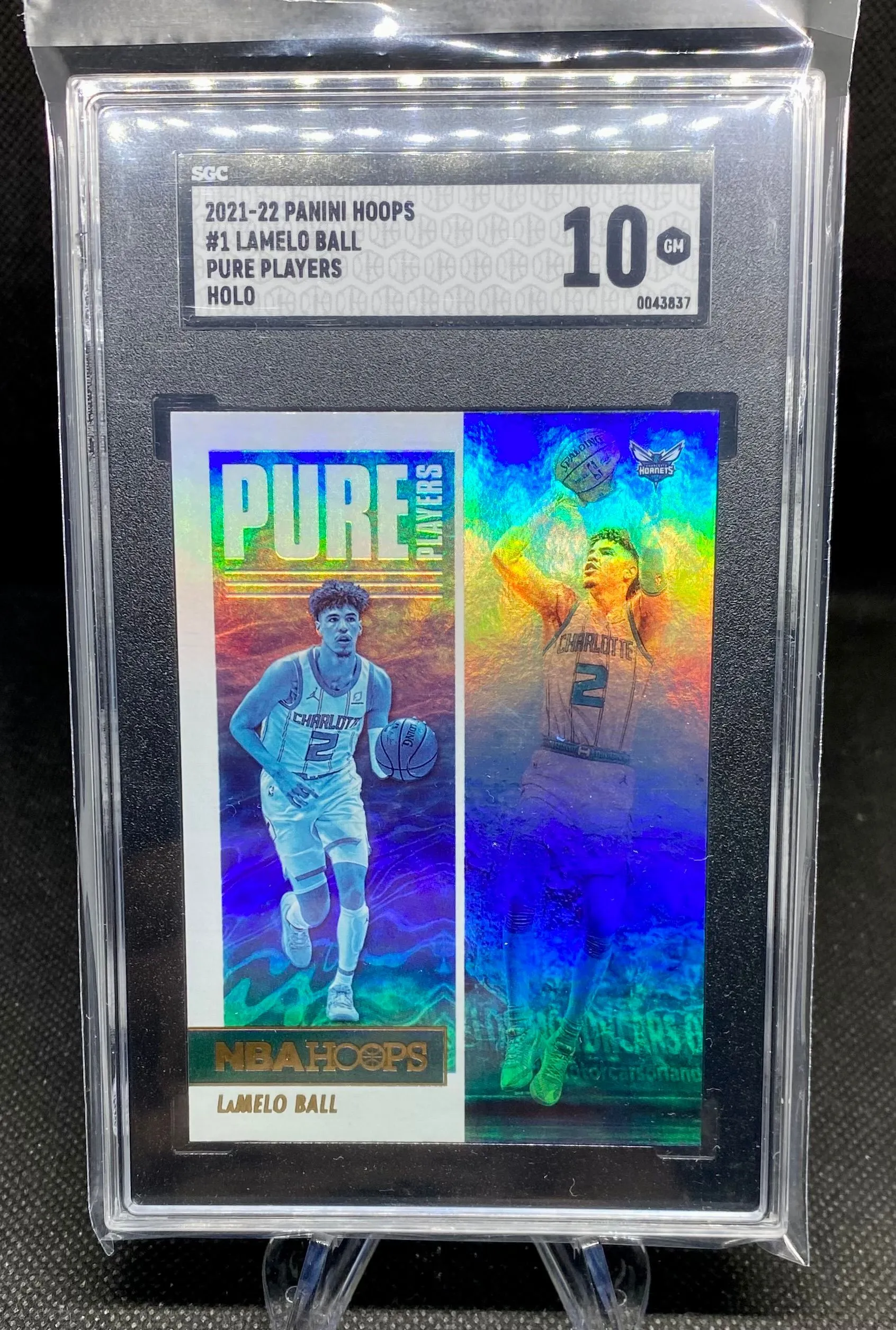 Product image for LAMELO BALL ~ 2021-22 Hoops Pure Players Holo #1 SGC Gem Mint 10 [Charlotte Hornets]