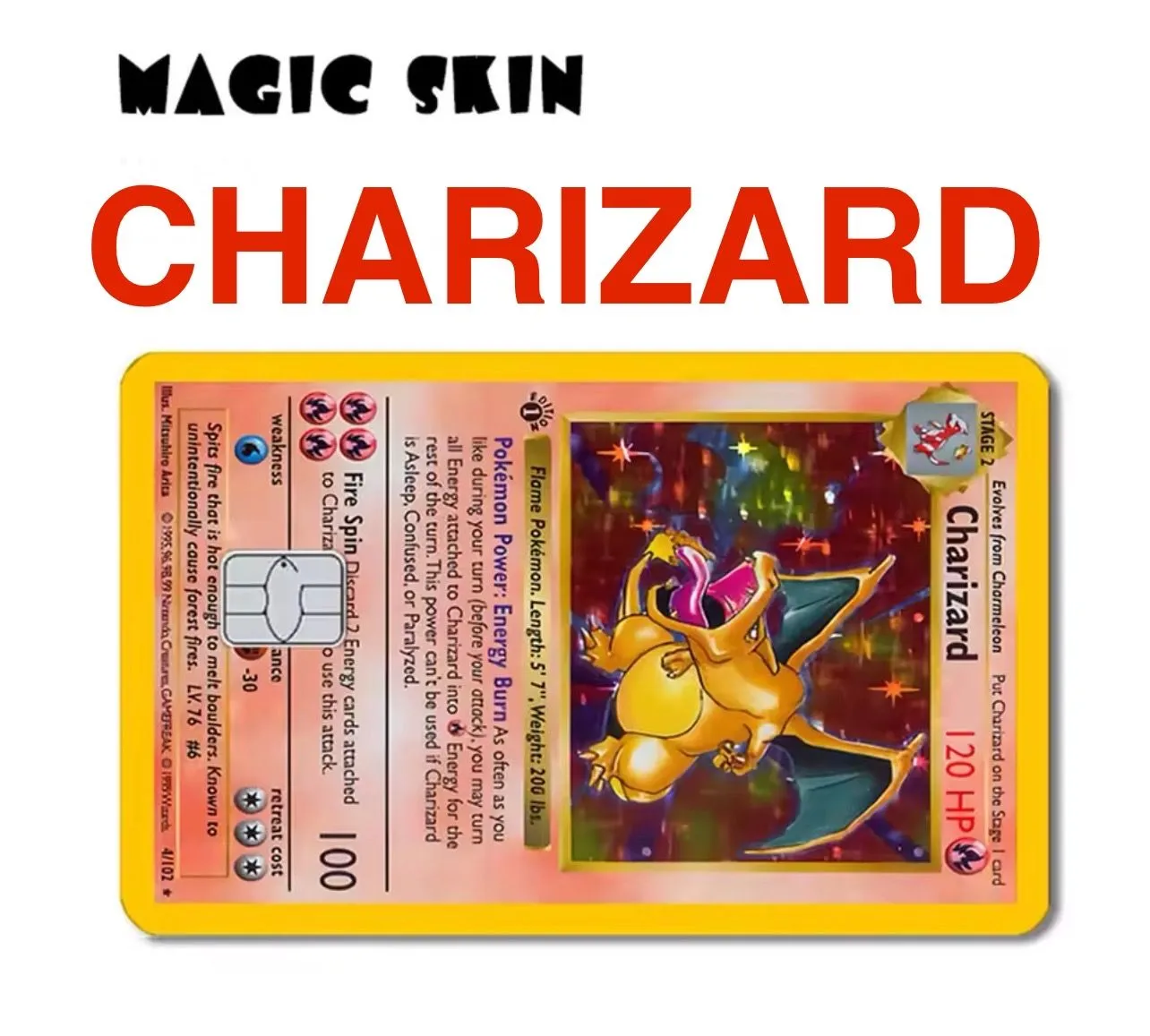pokemon credit card skin Gyarados Pokemon Card Credit Card Skin – Anime Town Creations main image 1
