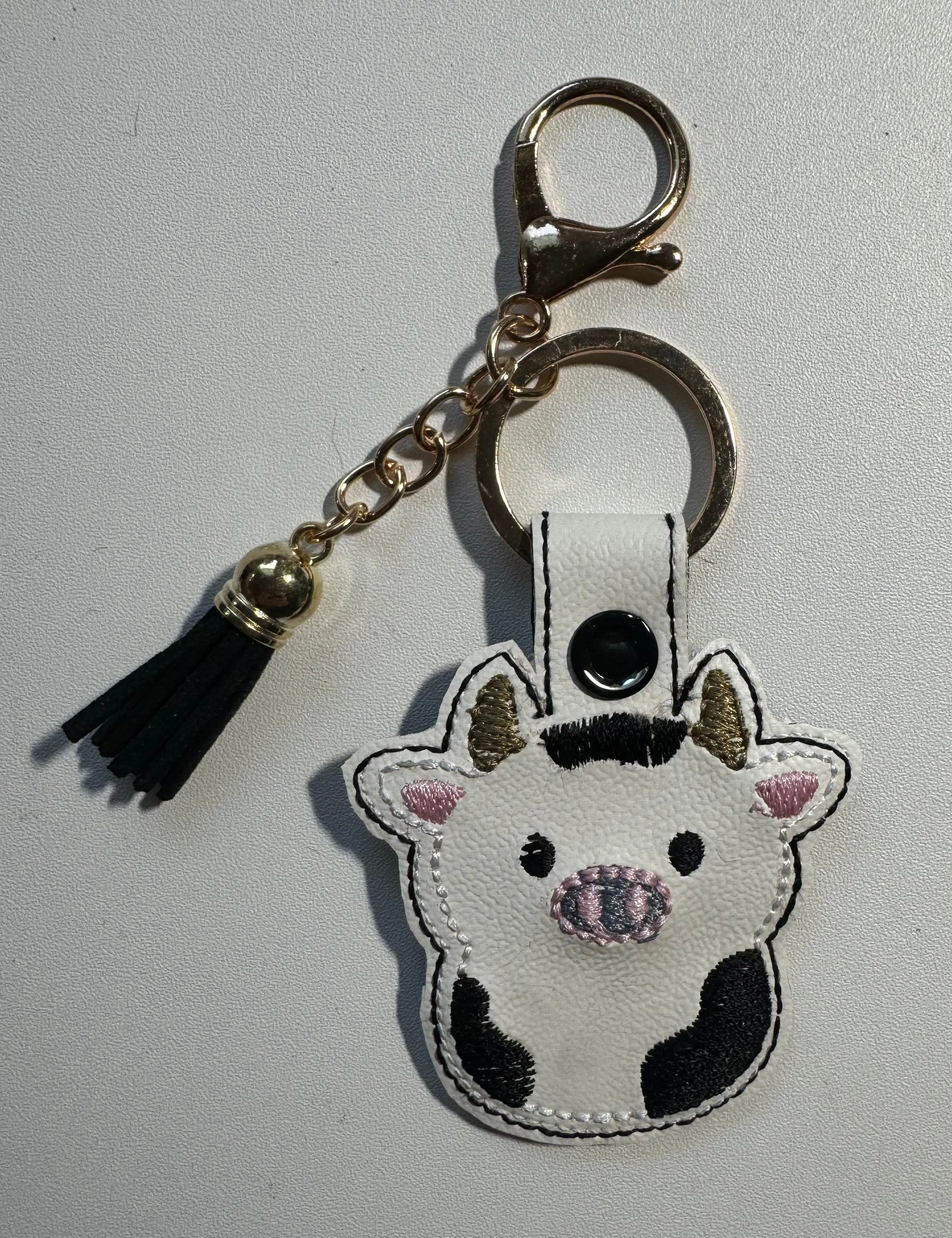Product image for Cow embroidered keychain without beads
