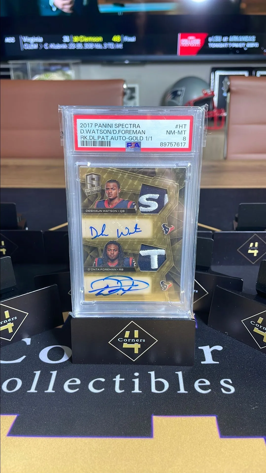 Product image for 2017 Panini Spectra Rookie Dual Patch Autographs D.Watson/D.Foreman HT Rk.Dl.Pat.Auto-Gold 1/1 PSA N