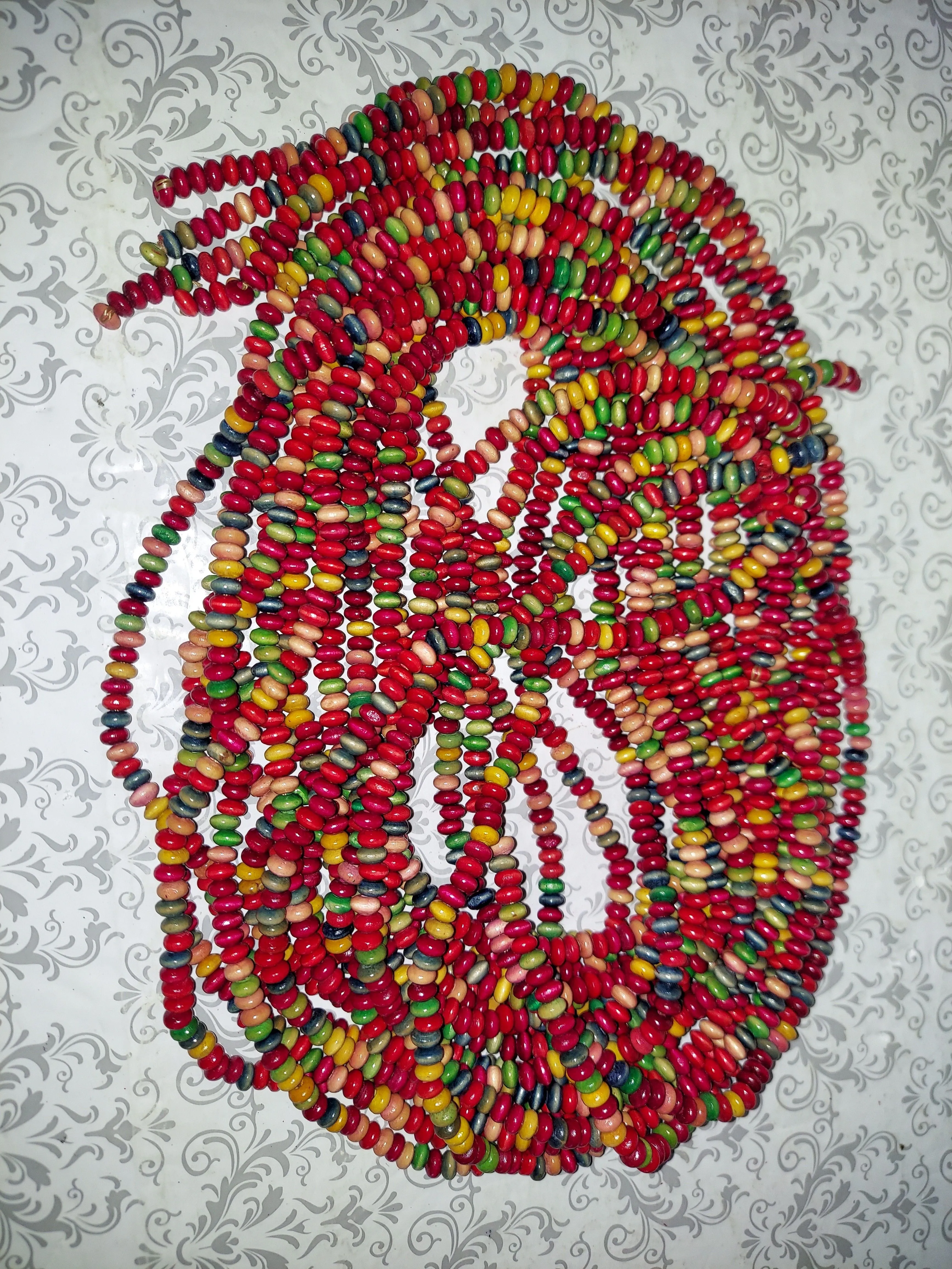 Product image for Lot of 5 Wooden Beaded Strands of Christmas Garland
