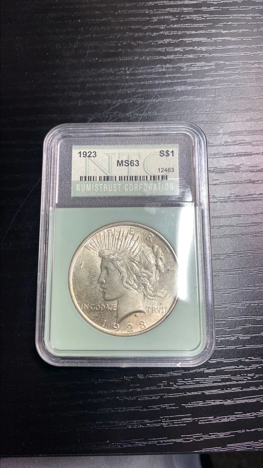 Product image for 1923 MS63 peace dollar