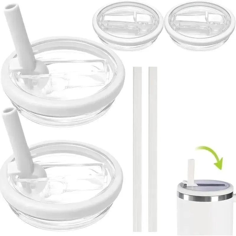 Product image for NEW 40oz Tumbler LEAK PROOF LID w/ Straw - WHITE