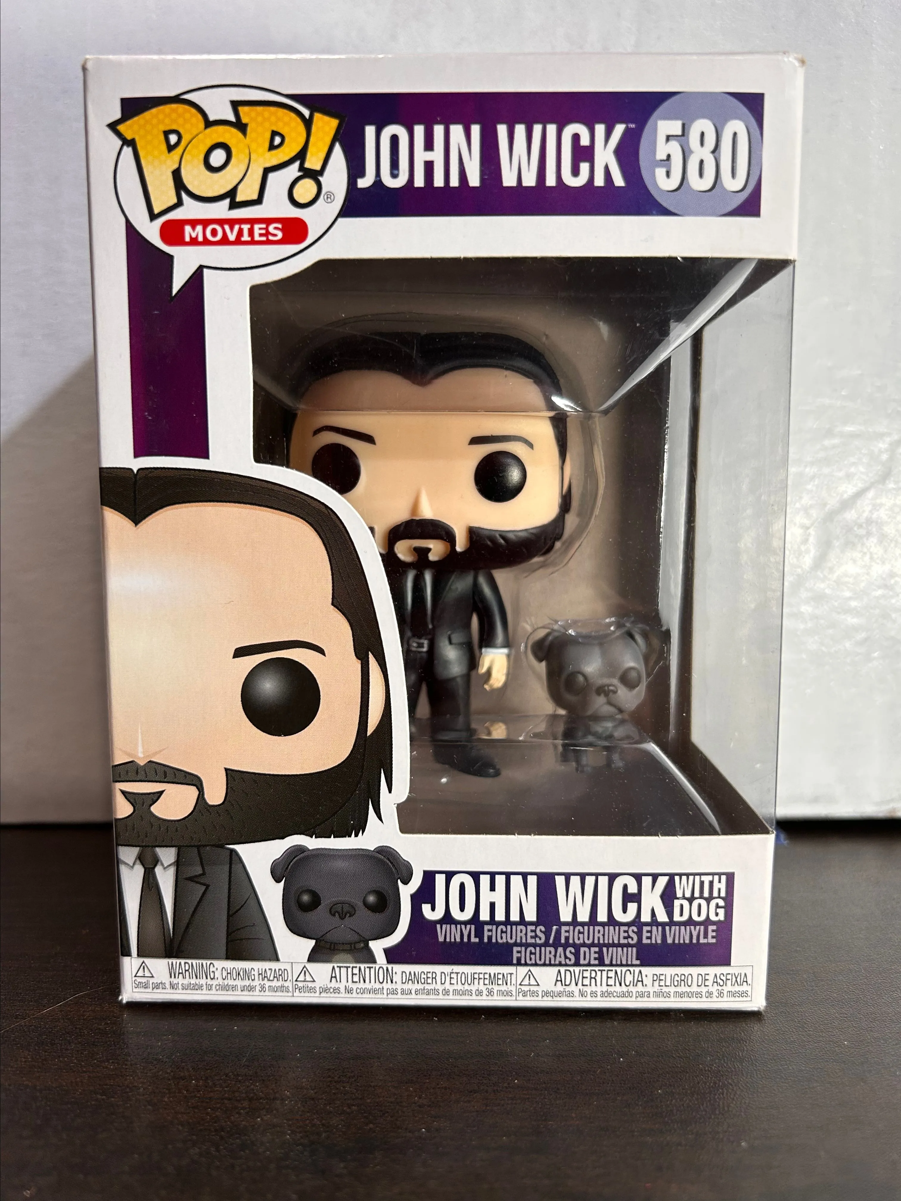 Product image for John Wick with Dog Movies Vaulted Funko Pop 580 With Protector