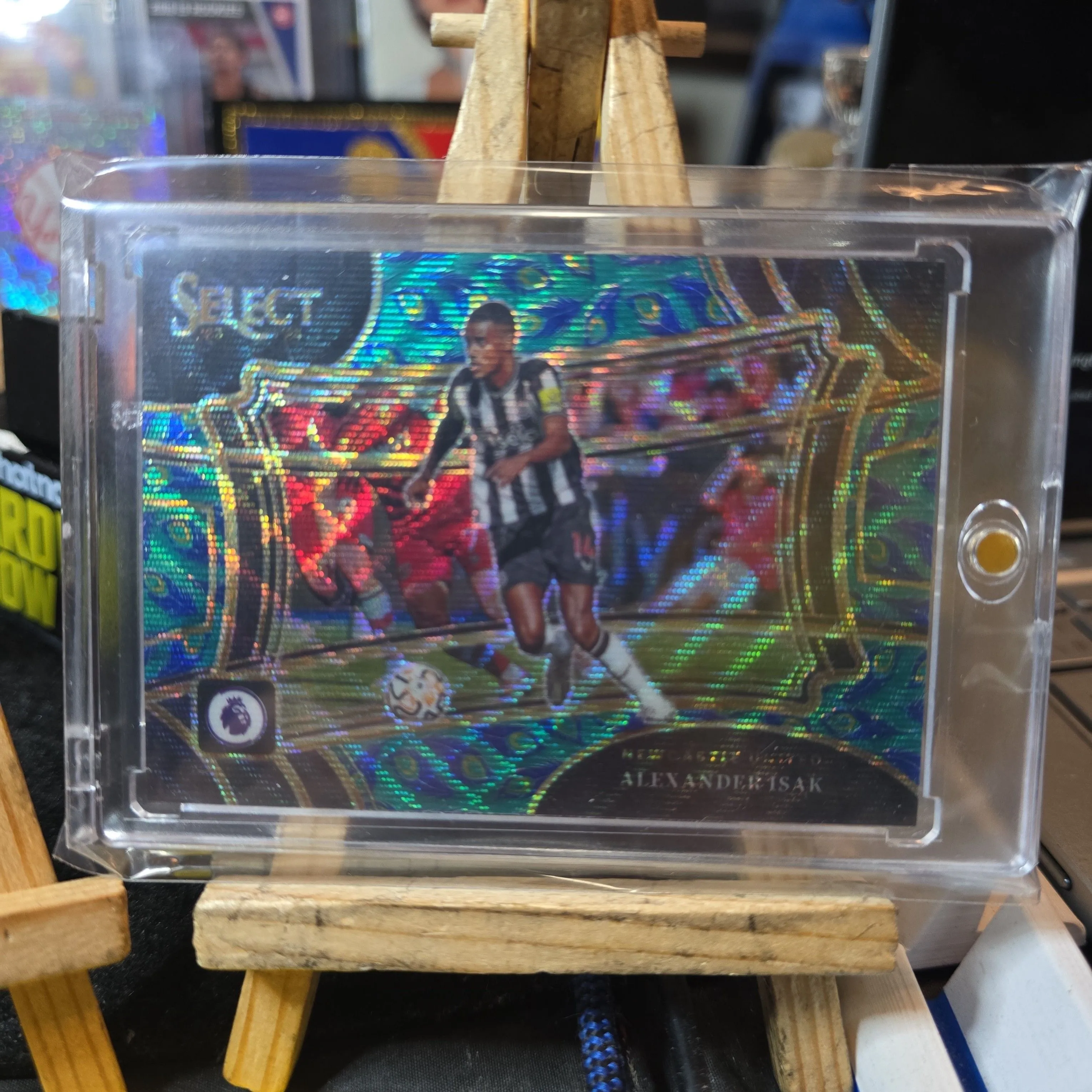 Product image for 2023-24 panini prizm select premiere league ALEXANDER ISAK field leve aqua scope parallel