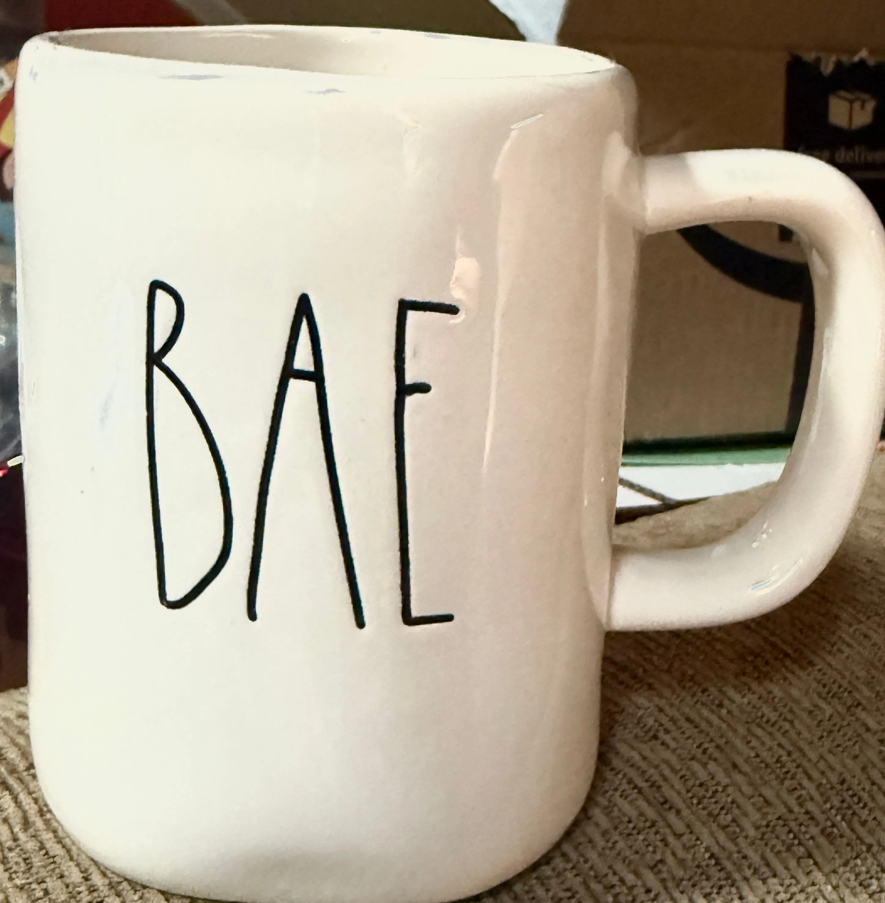 Product image for Rae Dunn "BAE" Artisan Collection 16oz White Mug By Magenta