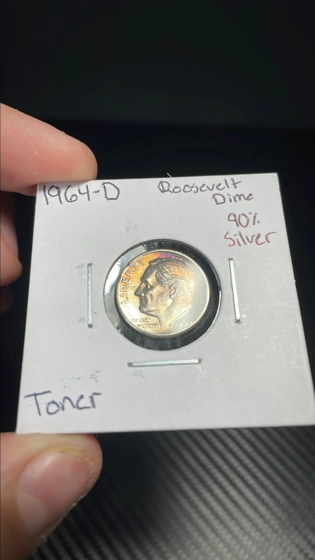 Product image for Toned 1964 D Roosevelt 90% Silver Dime
