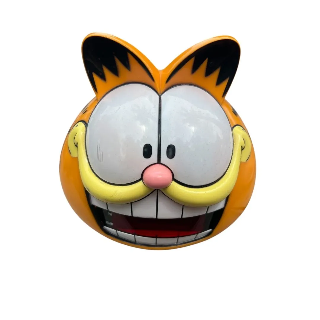 Product image for Vintage Sunbeam Garfield Cat Head Face Electric Digital LED Alarm Clock Works
