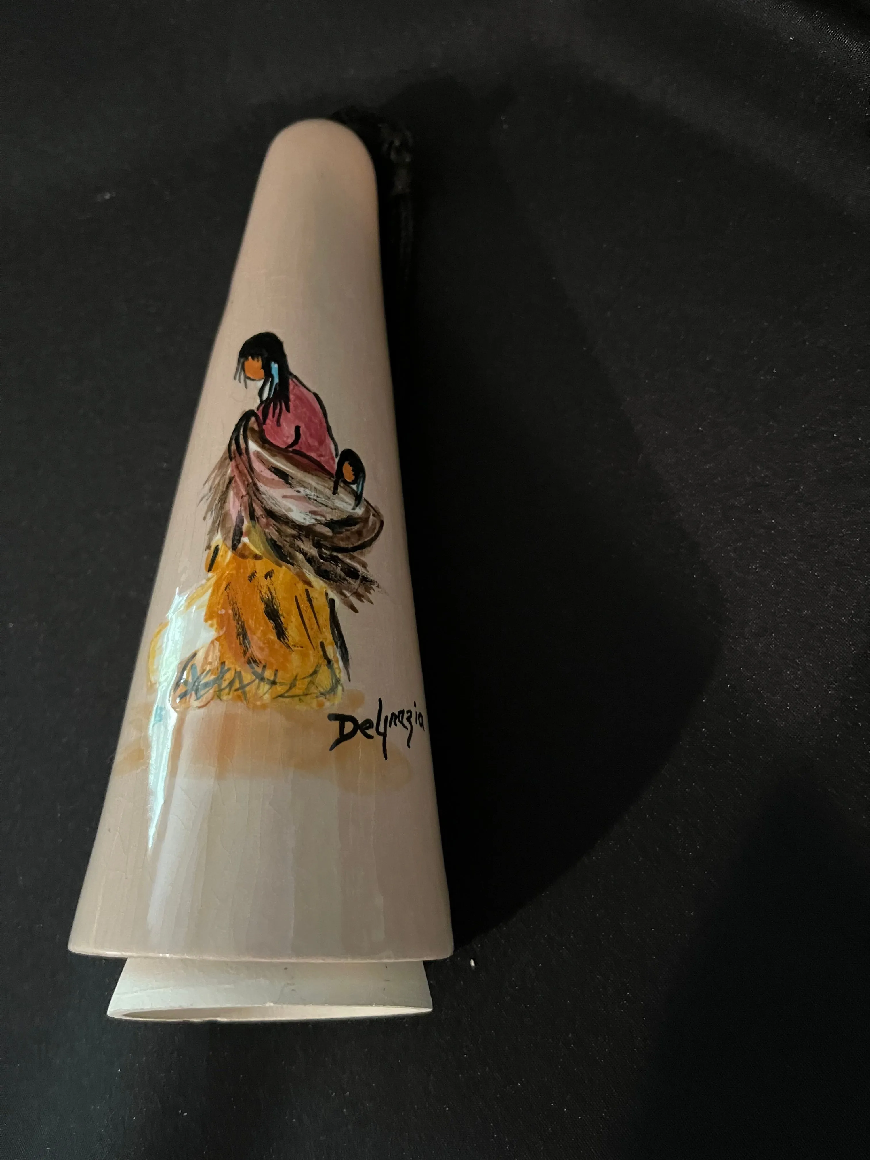 Product image for De Grazia Pottery Wind Chime Signed 7 1/2”