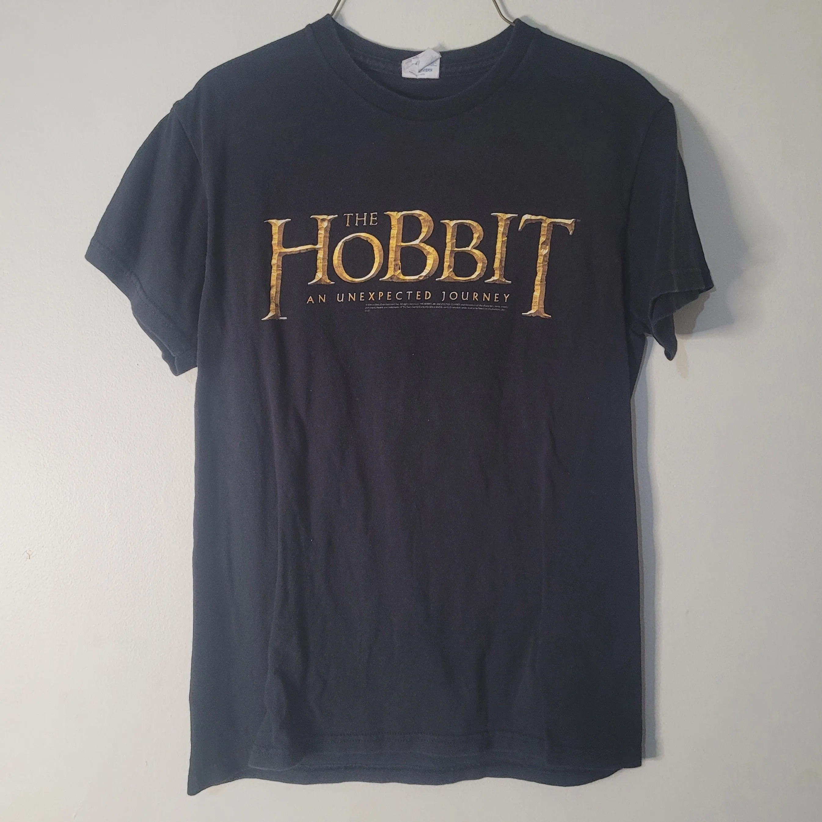 Product image for The Hobbit Movie Promo Shirt Adult Size Small Black An Unexpected Journey 2012