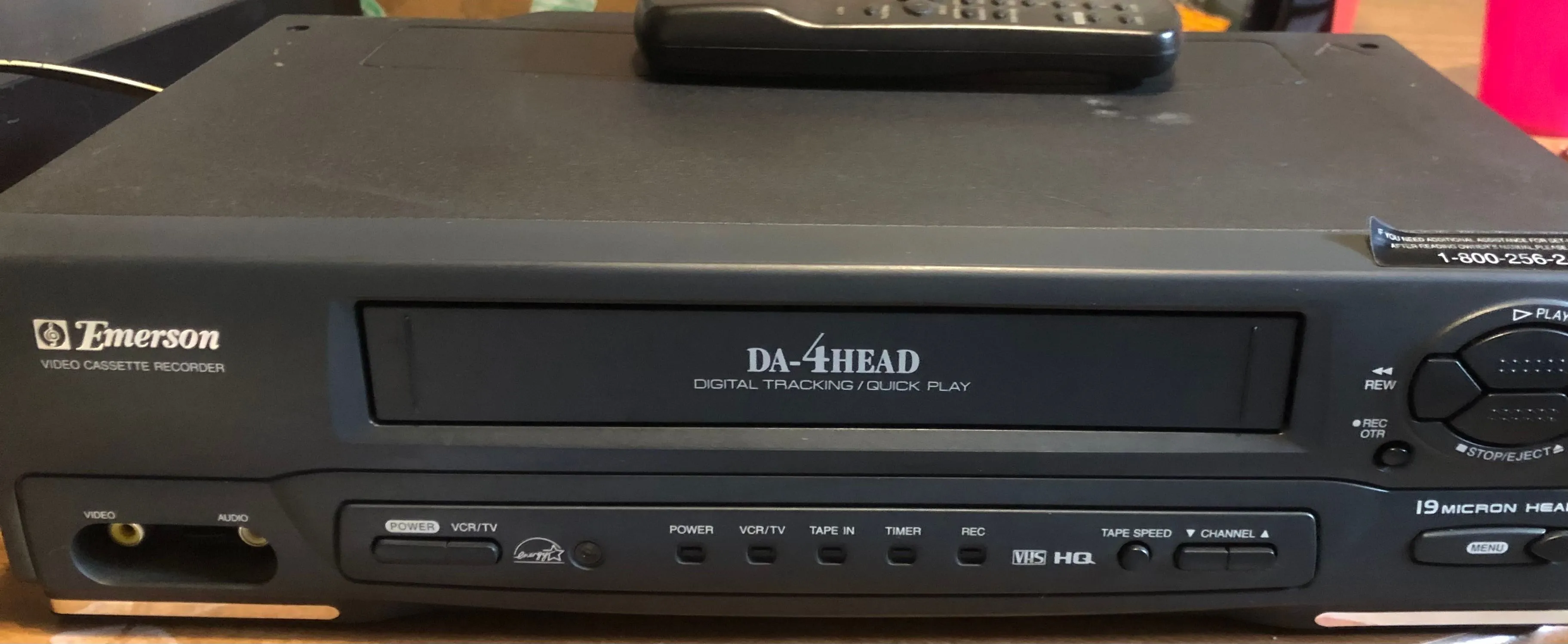 Product image for Emerson Da 4 Head VCR Player With Remote