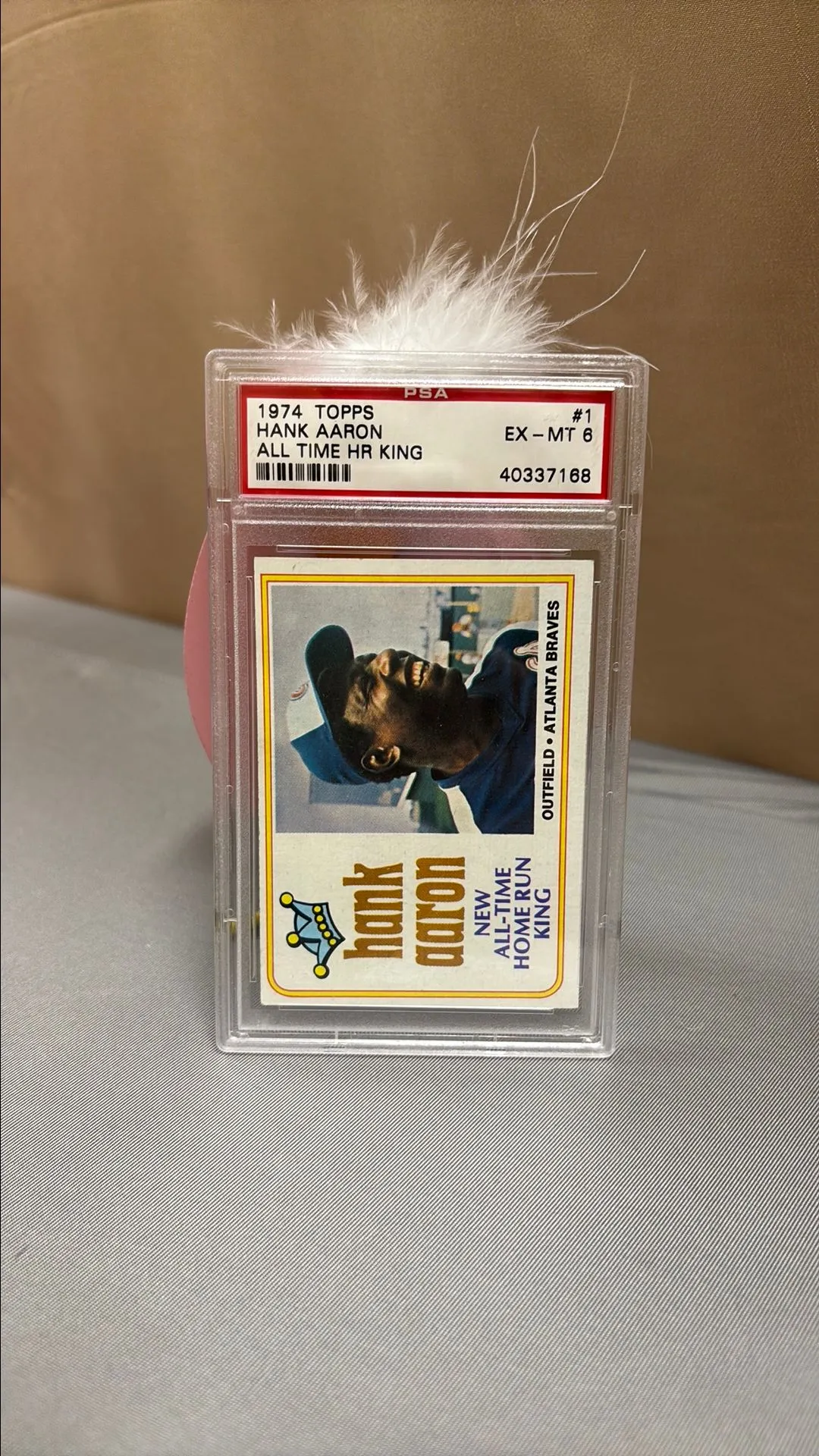 Product image for 1974 Topps Hank Aaron 1 All Time Hr King PSA EX-MT 6