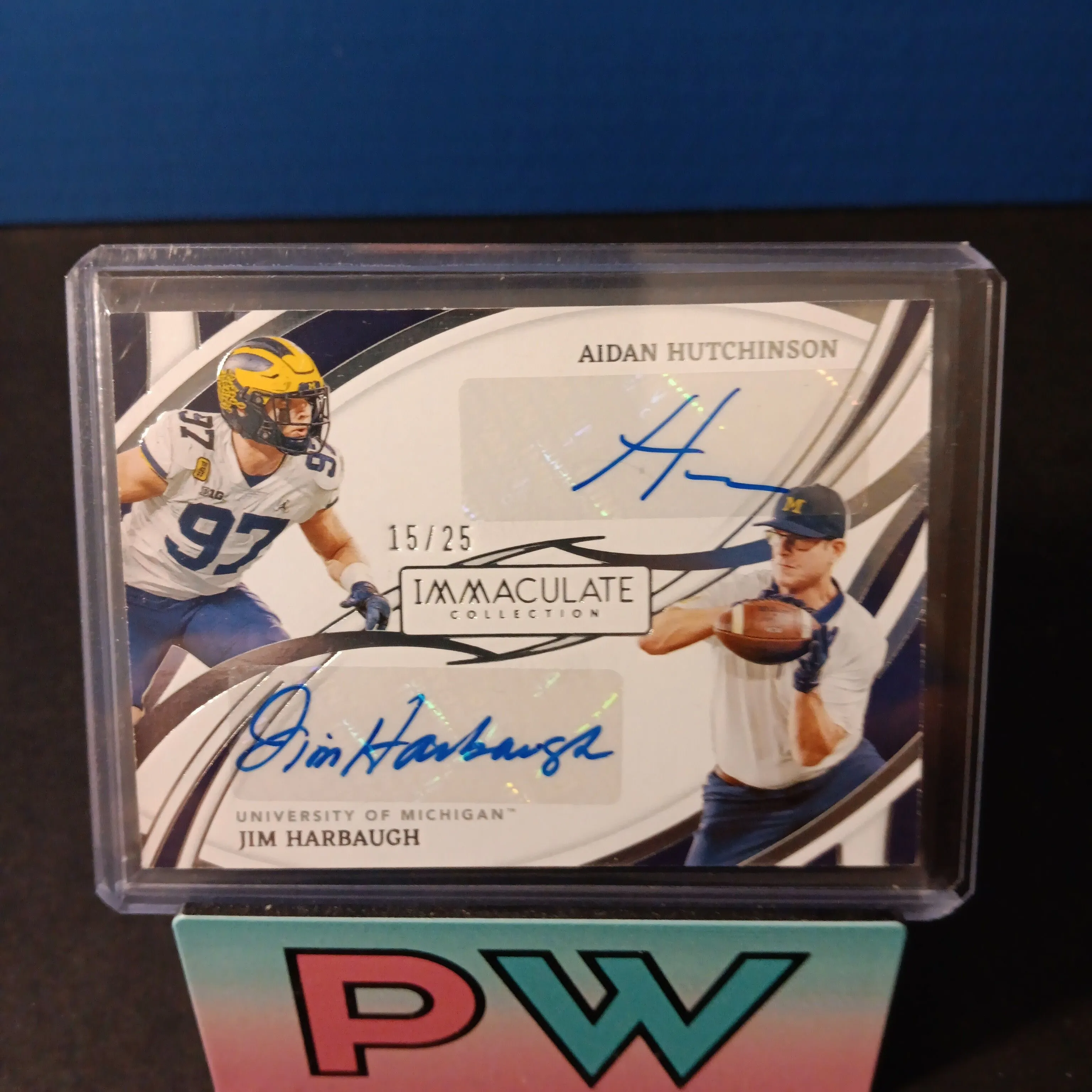 Product image for 2022 aidan Hutchinson/Jim harbaugh dual auto immaculate collegiate/25