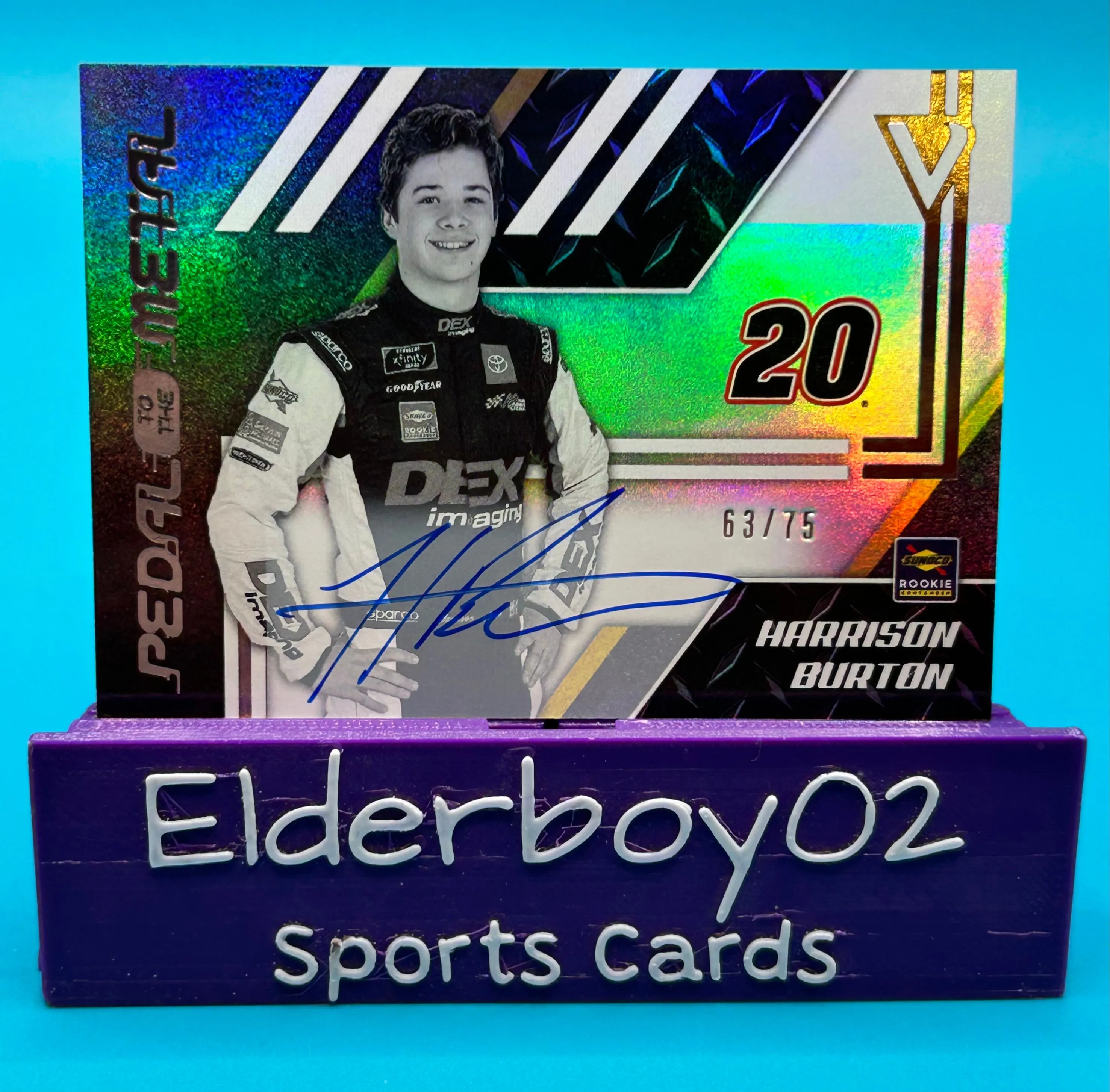 Product image for Harrison Burton 63/75 Auto Rookie Pedal To The Metal 2020 Panini Chronicles Racing Nascar