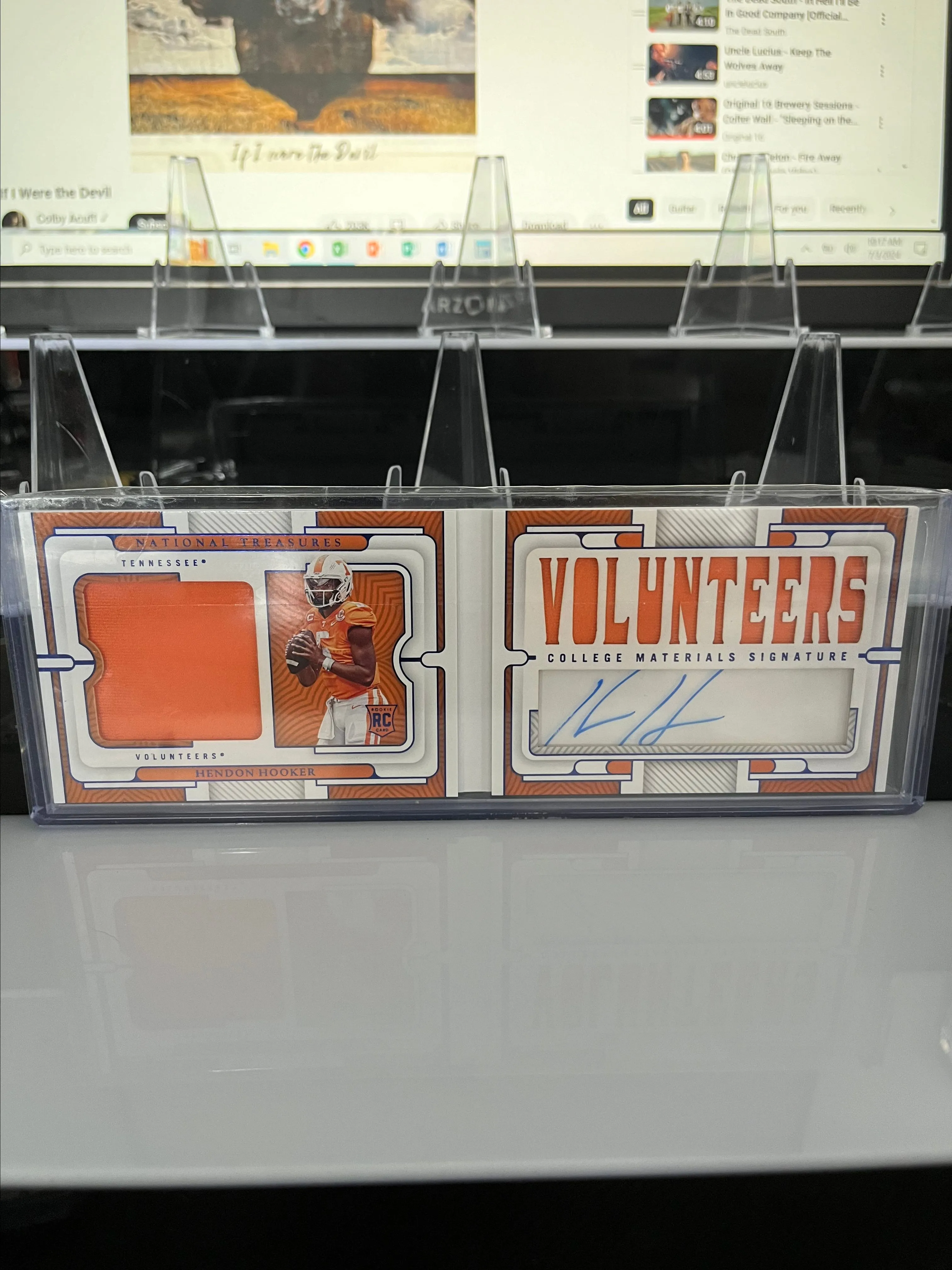 Product image for Hendon Hooker National Treasurers Rookie On Card Auto 56/75