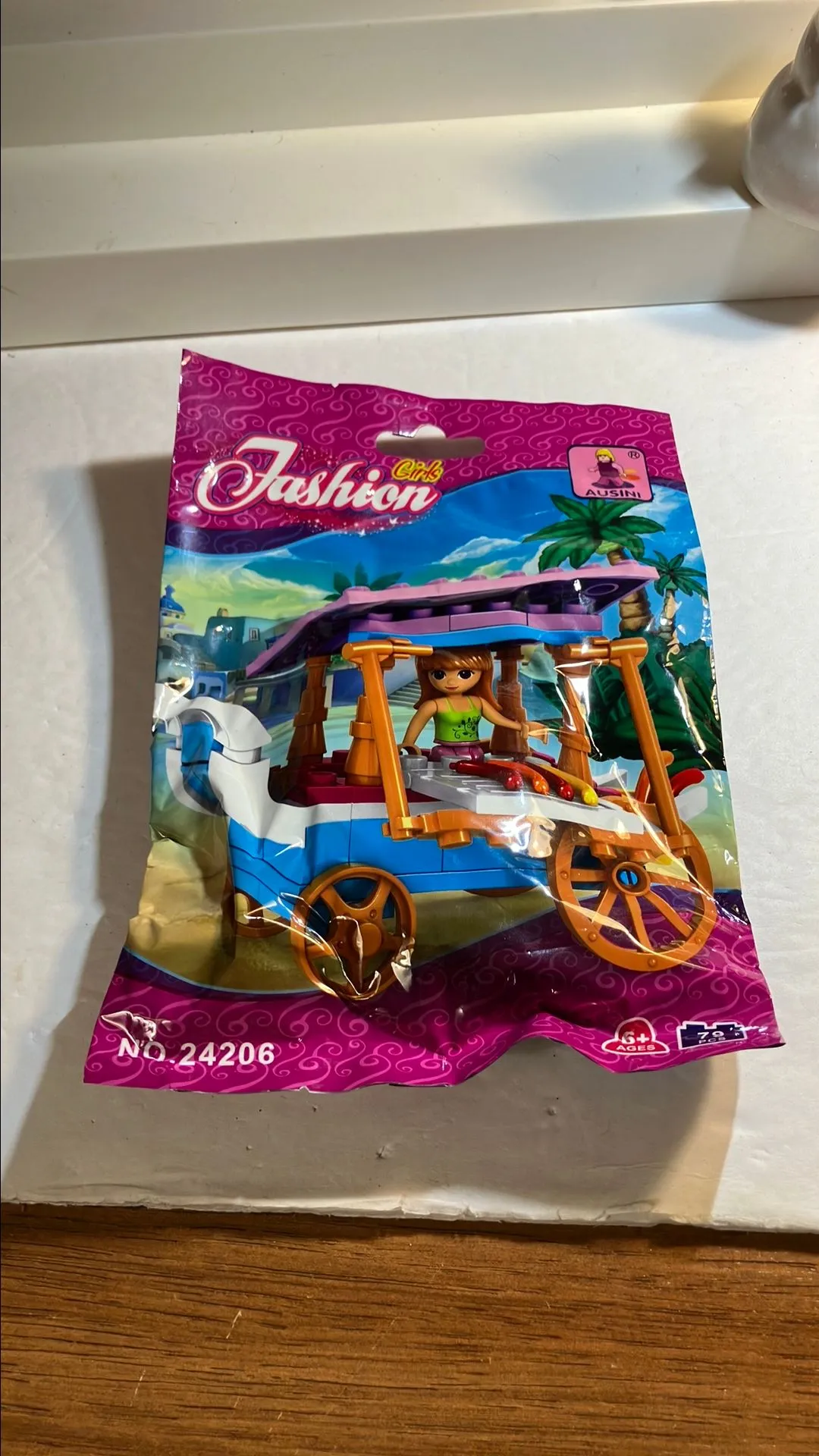 Product image for Girls Building Blocks Set Food Cart
