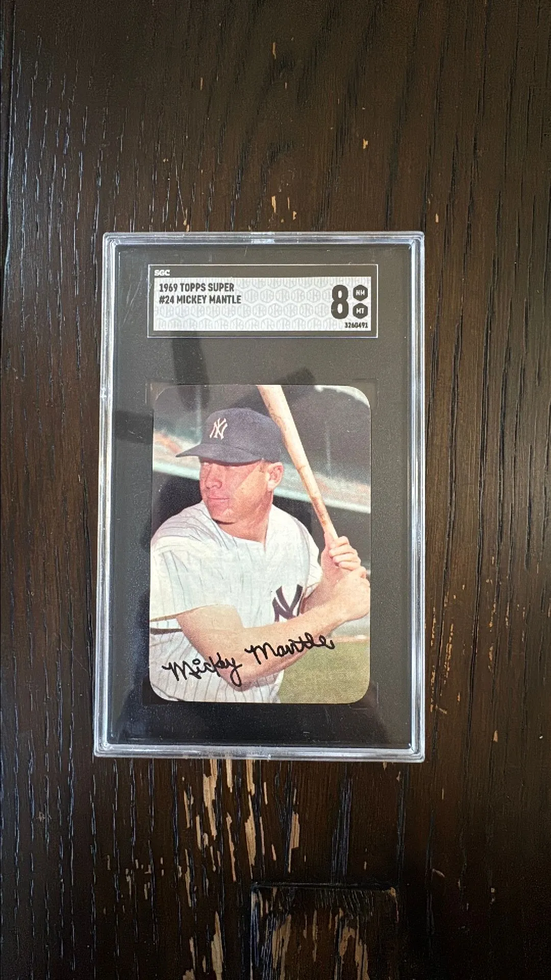 Product image for 1969 Topps Super Mickey Mantle SGC  8