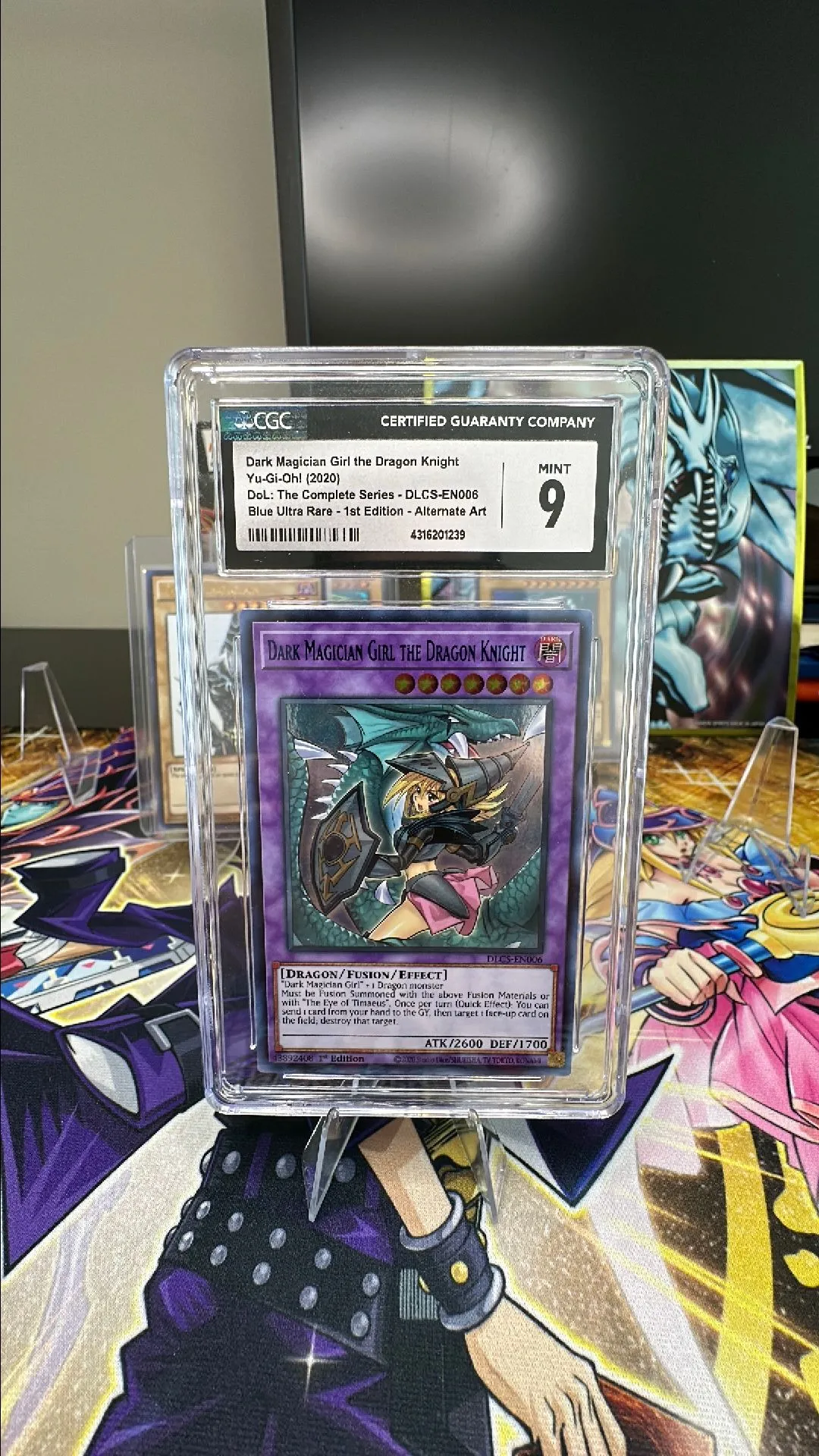 Product image for 2020 Yugioh Dark Magician Girl the Dragon Knight Blue Ultra Rare Alternate Art CGC MINT 9