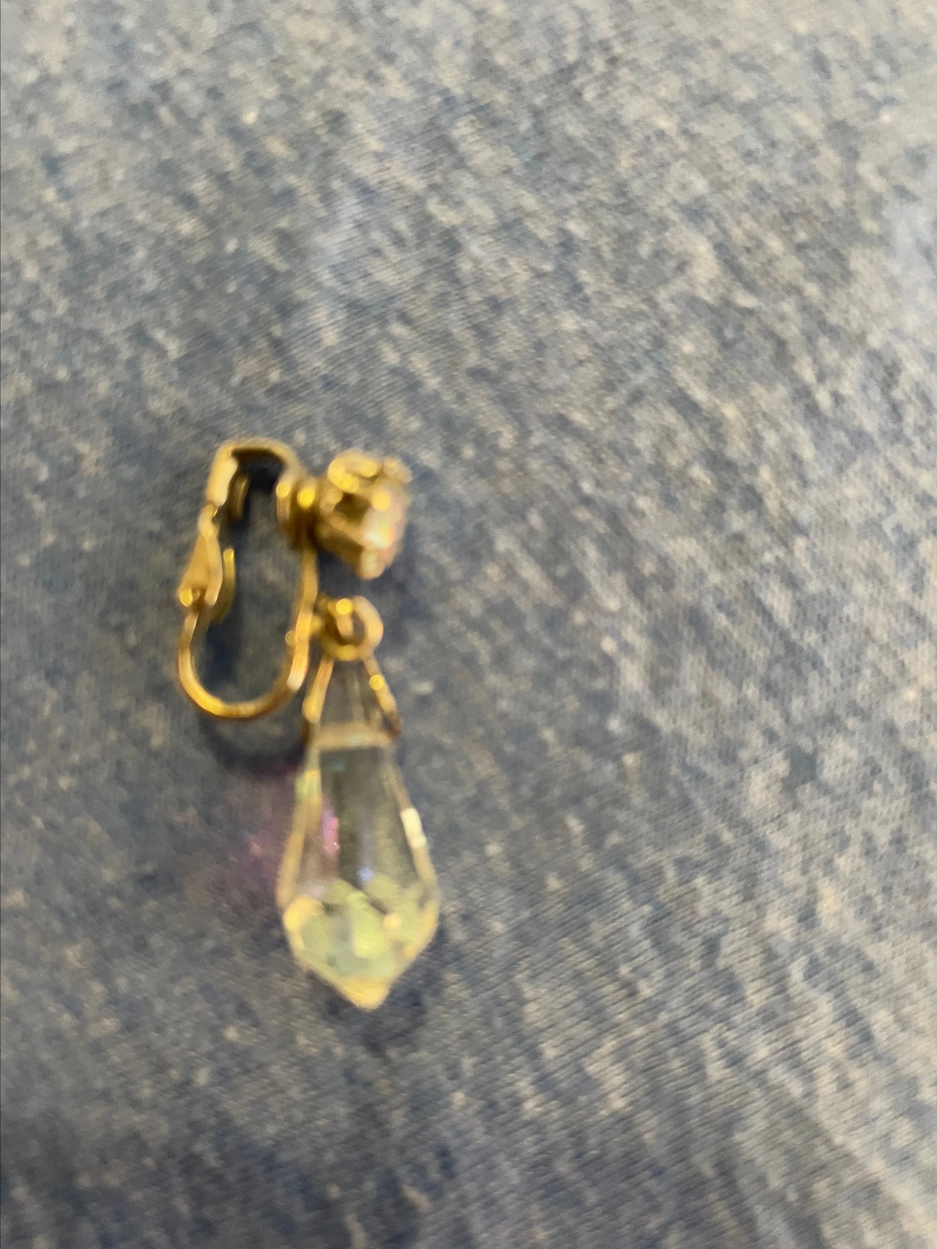 Product image for Aurora Chrystal Teardrop Earrings Silver Tone Clip On Vintage MCM Mid Century MSRP $15