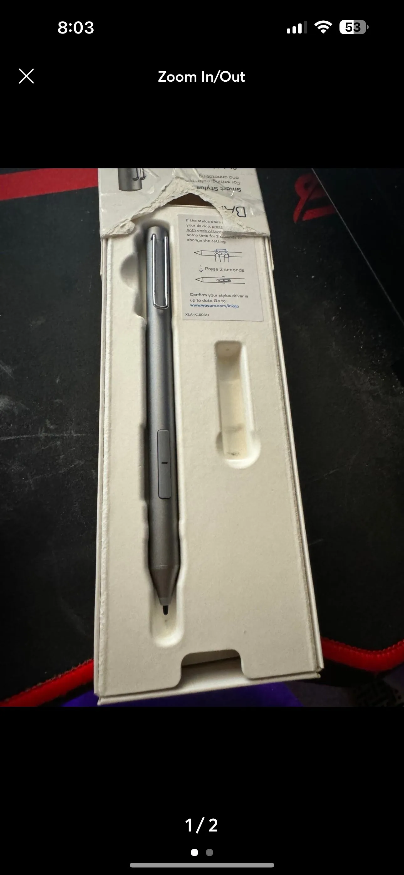 Product image for Wacom Bamboo Ink Smart Stylus Pen - Gray