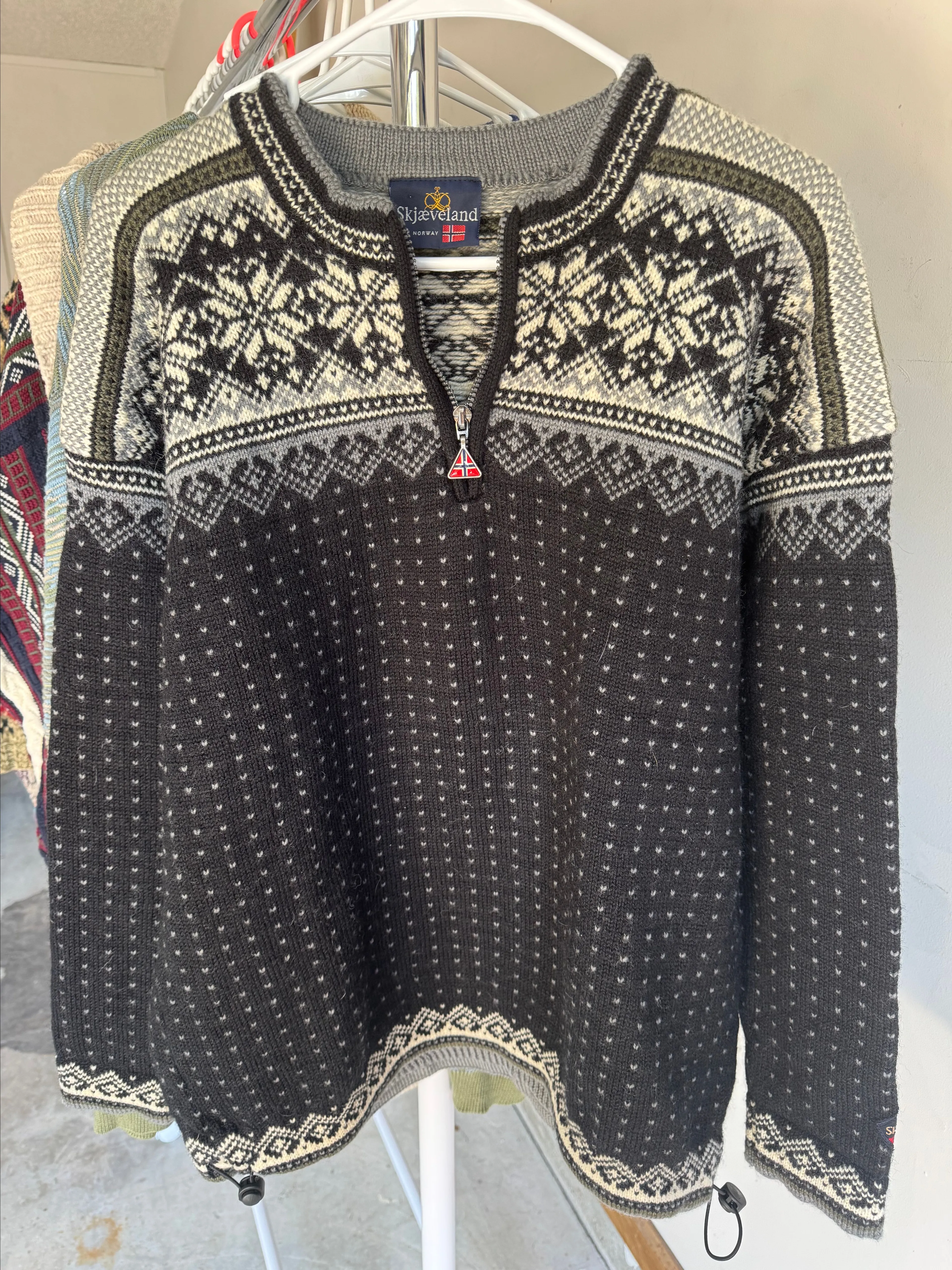 Product image for 100% Wool Norwegian Quarter Zip Sweater
