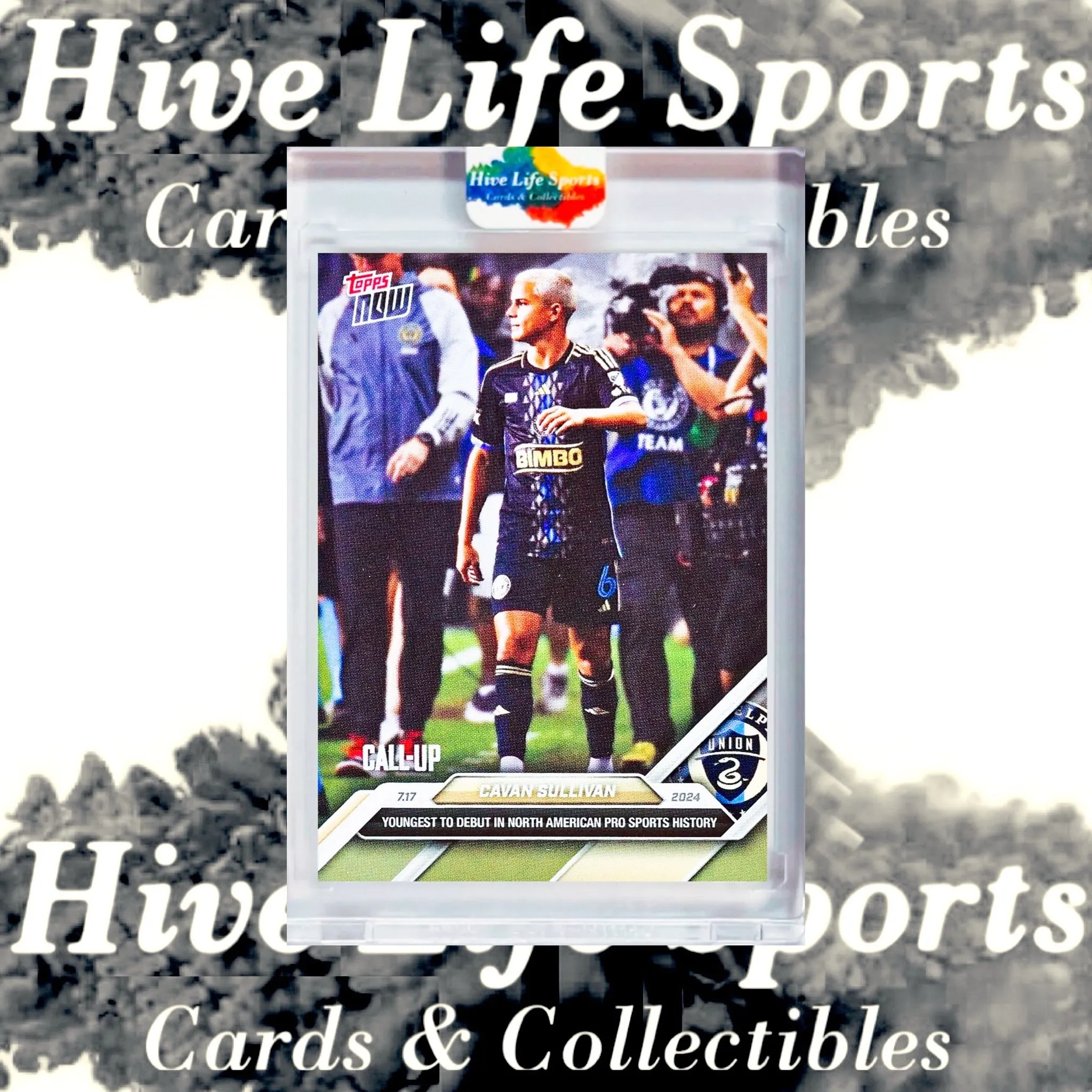 Product image for Cavan Sullivan 2024 Topps Now MLS RC #107 Philadelphia Union w/ HLS One Touch