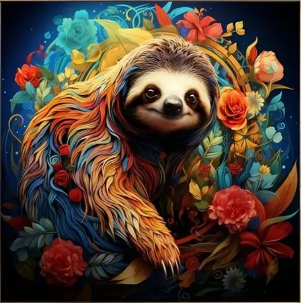 Product image for #697 Sloth 40cm X 40cm Diamond Painting Art Kit