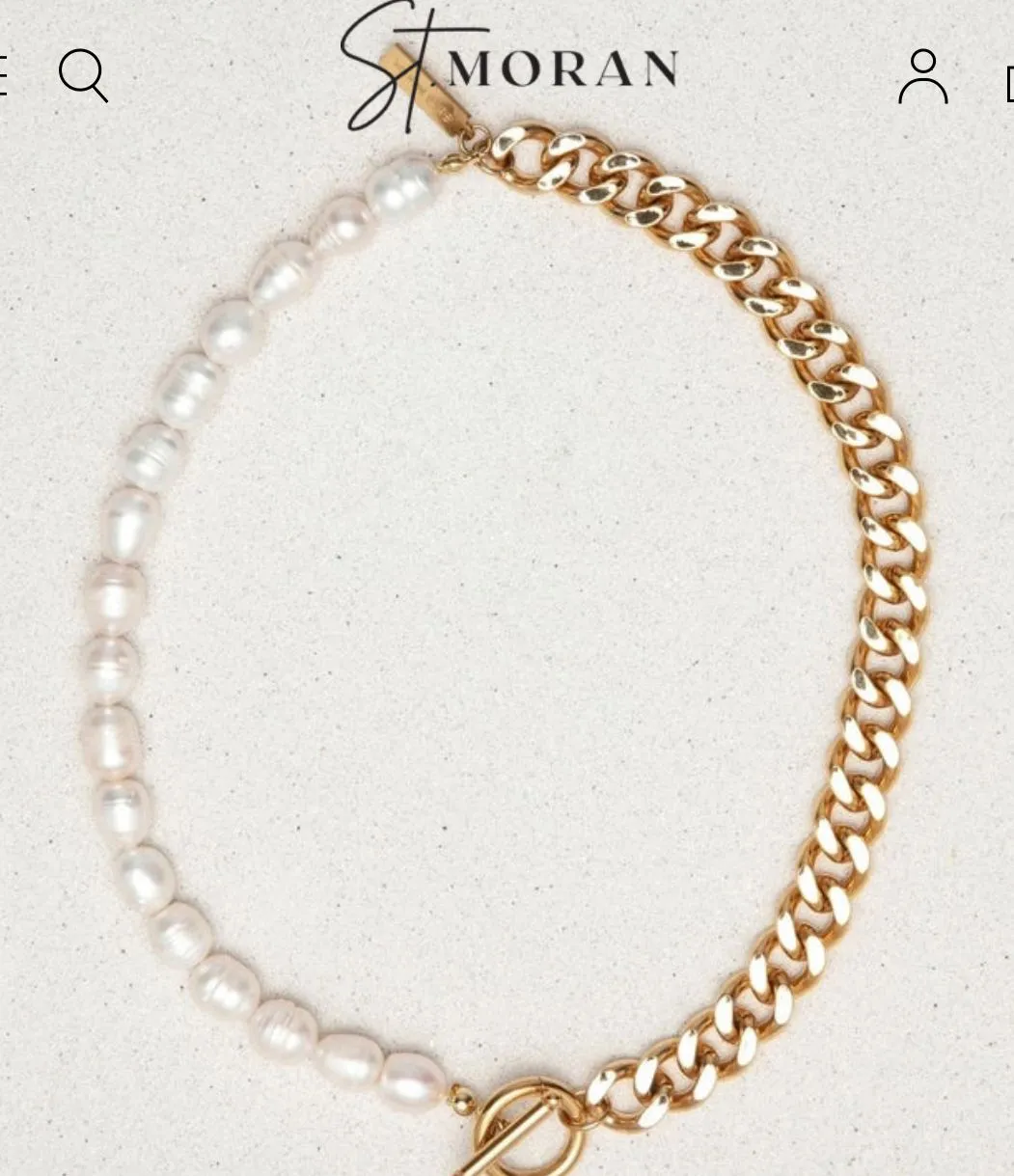 Product image for St. Moran Freshwater Pearl Angelos Necklace comes with dustbag