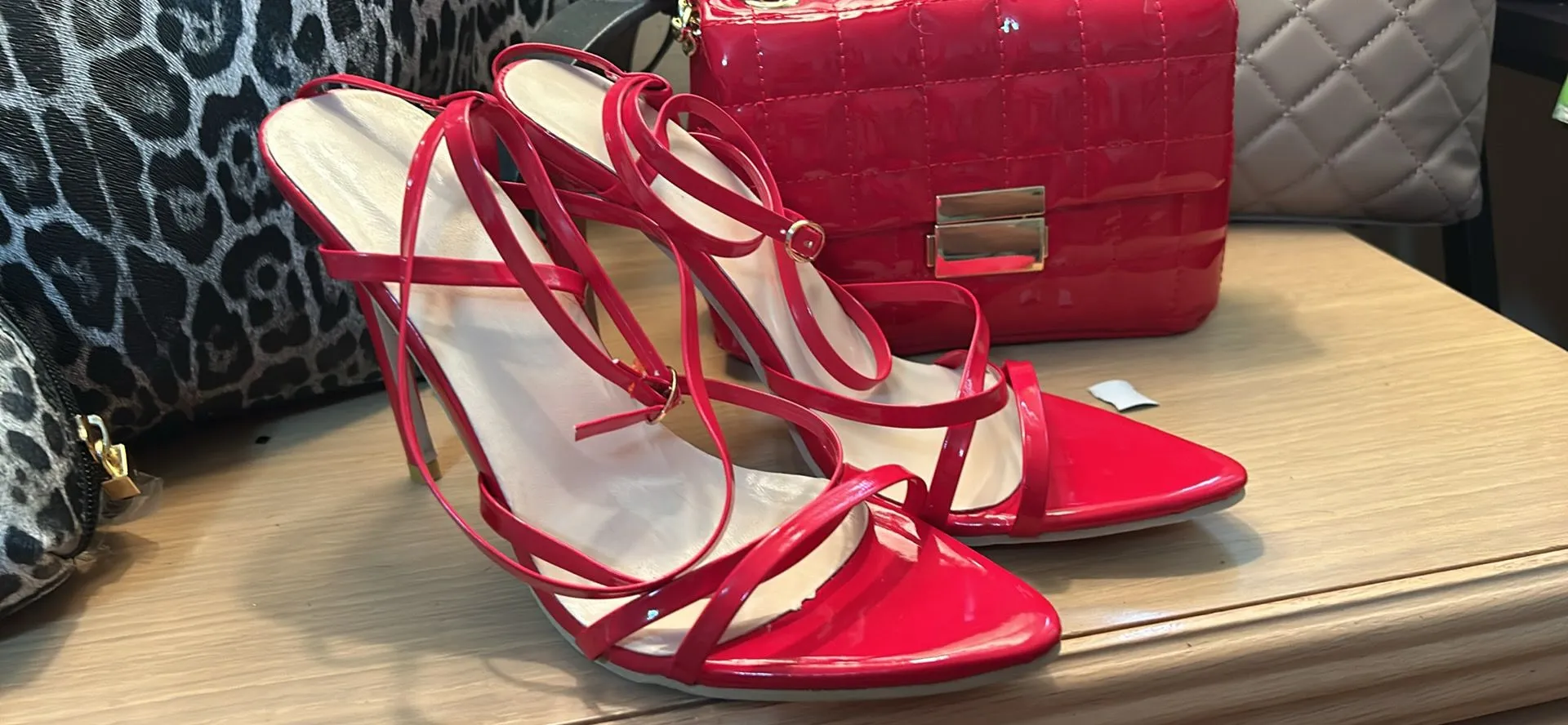 Product image for Red Strappy Heels 7.5