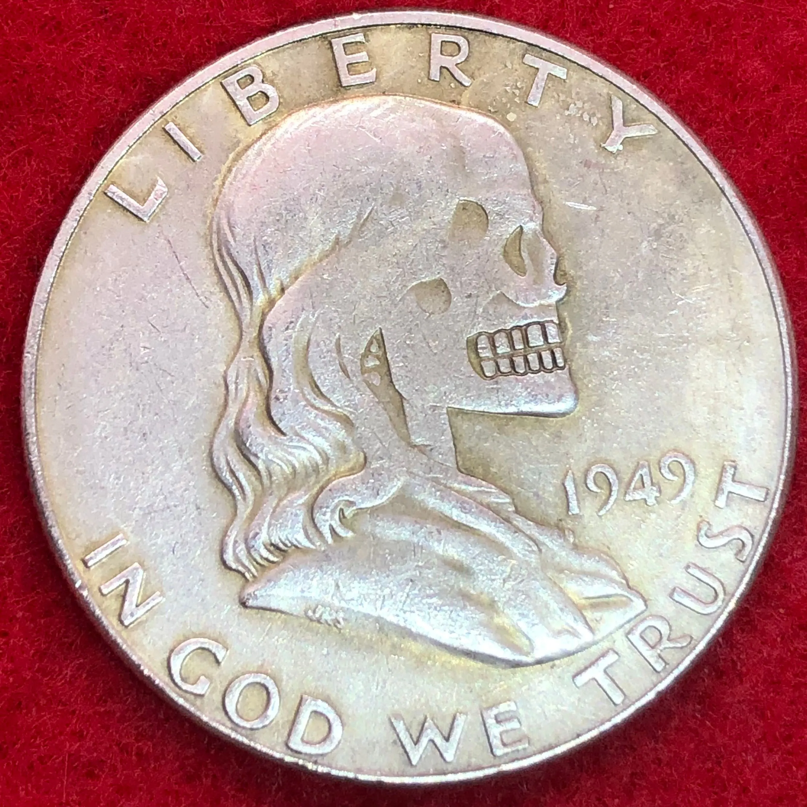 Product image for Benjamin Franklin hobo Art coin. Shipped same day!