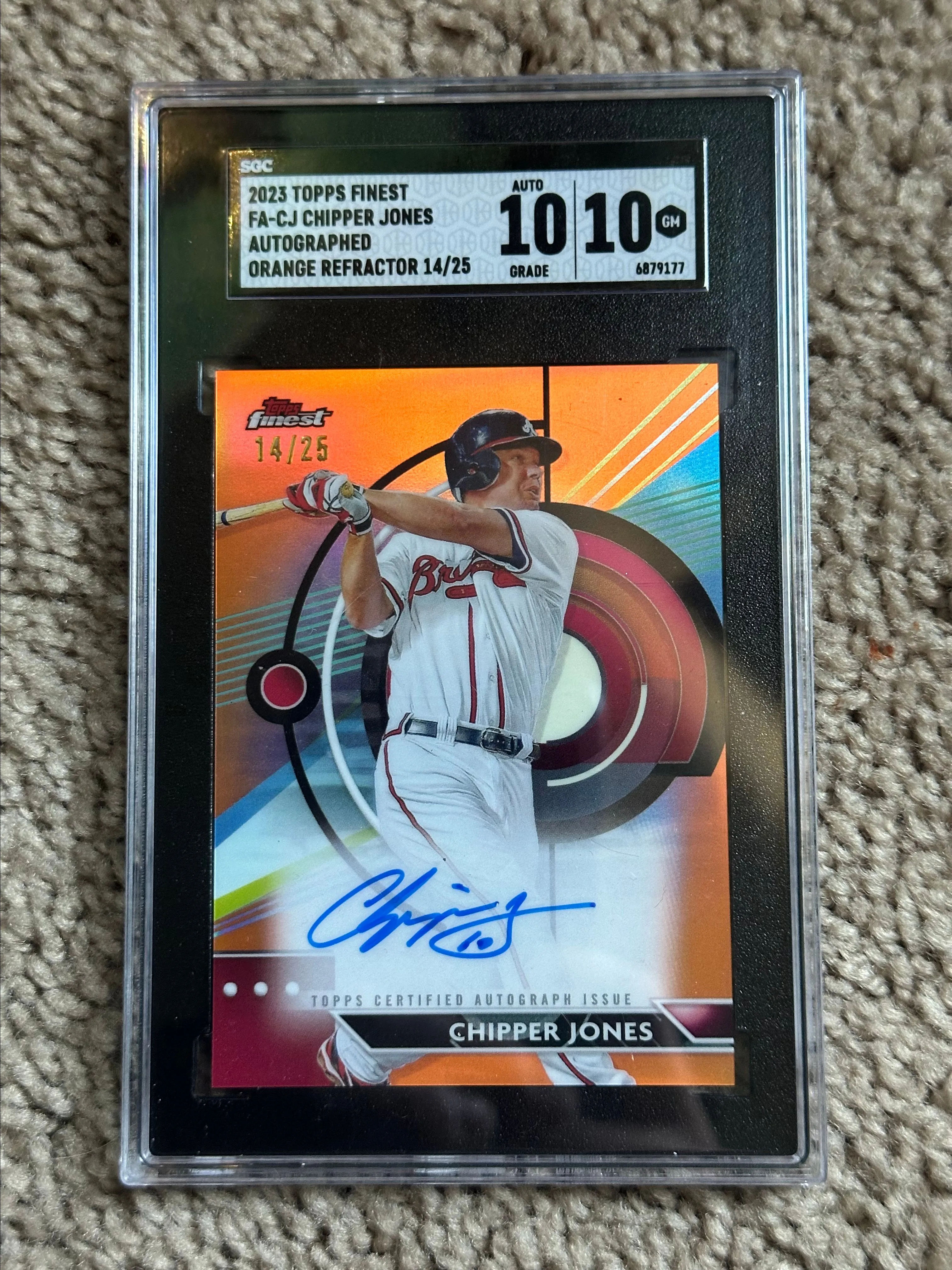 Product image for 2023 Topps Finest Chipper Jones Orange Refractor