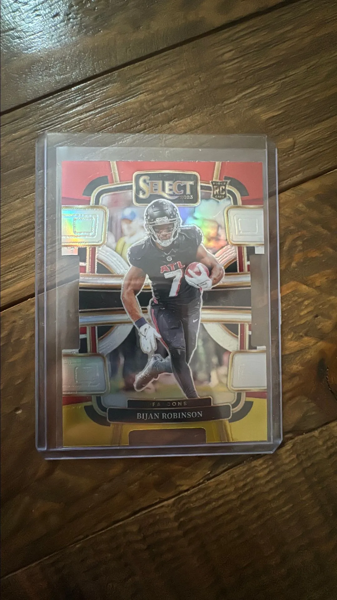 Product image for 2023 Panini Select Red and Yellow Die Cut Bijan Robinson