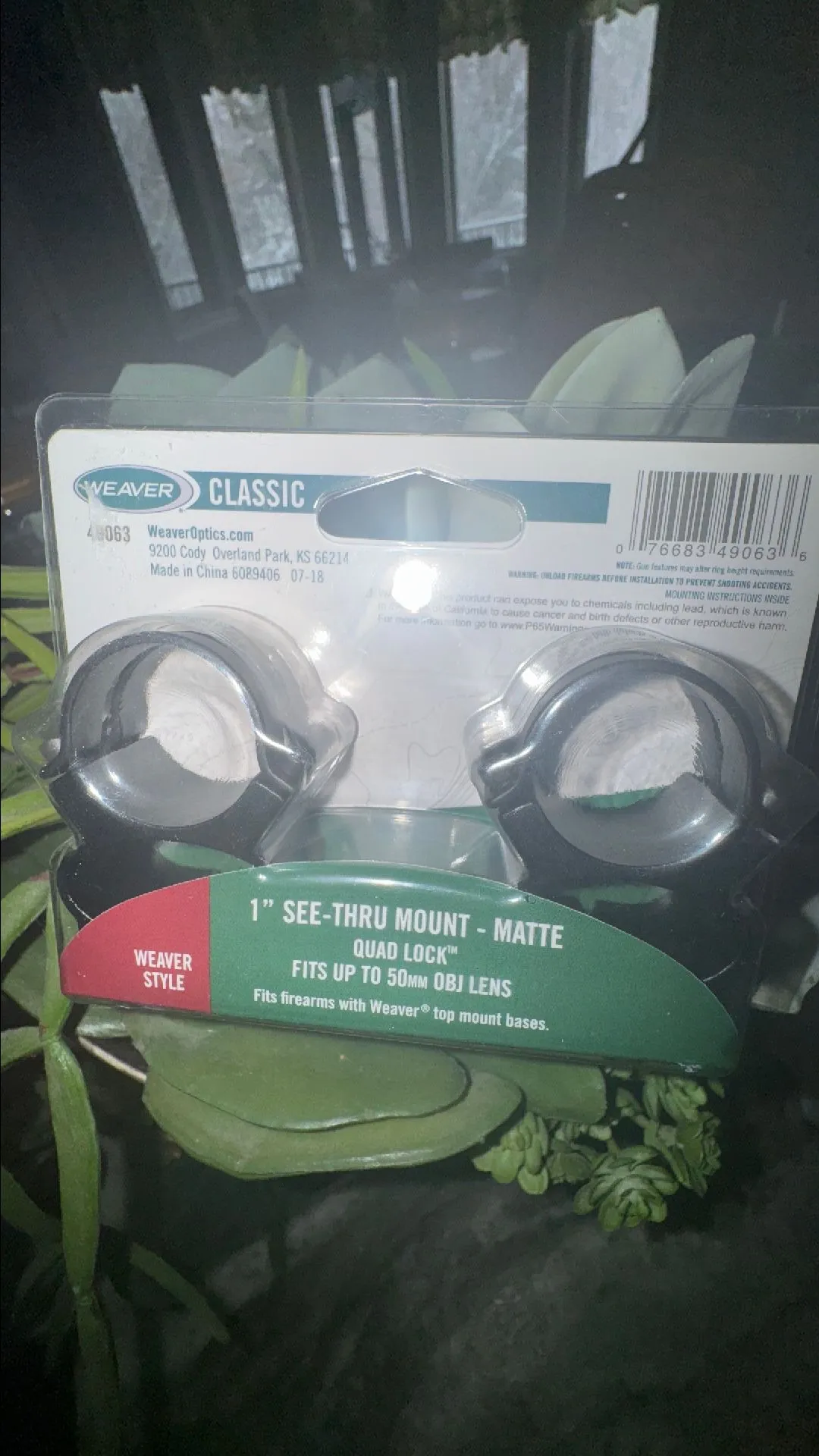 Product image for New Weaver Classic 1" scope see-thru Mounts