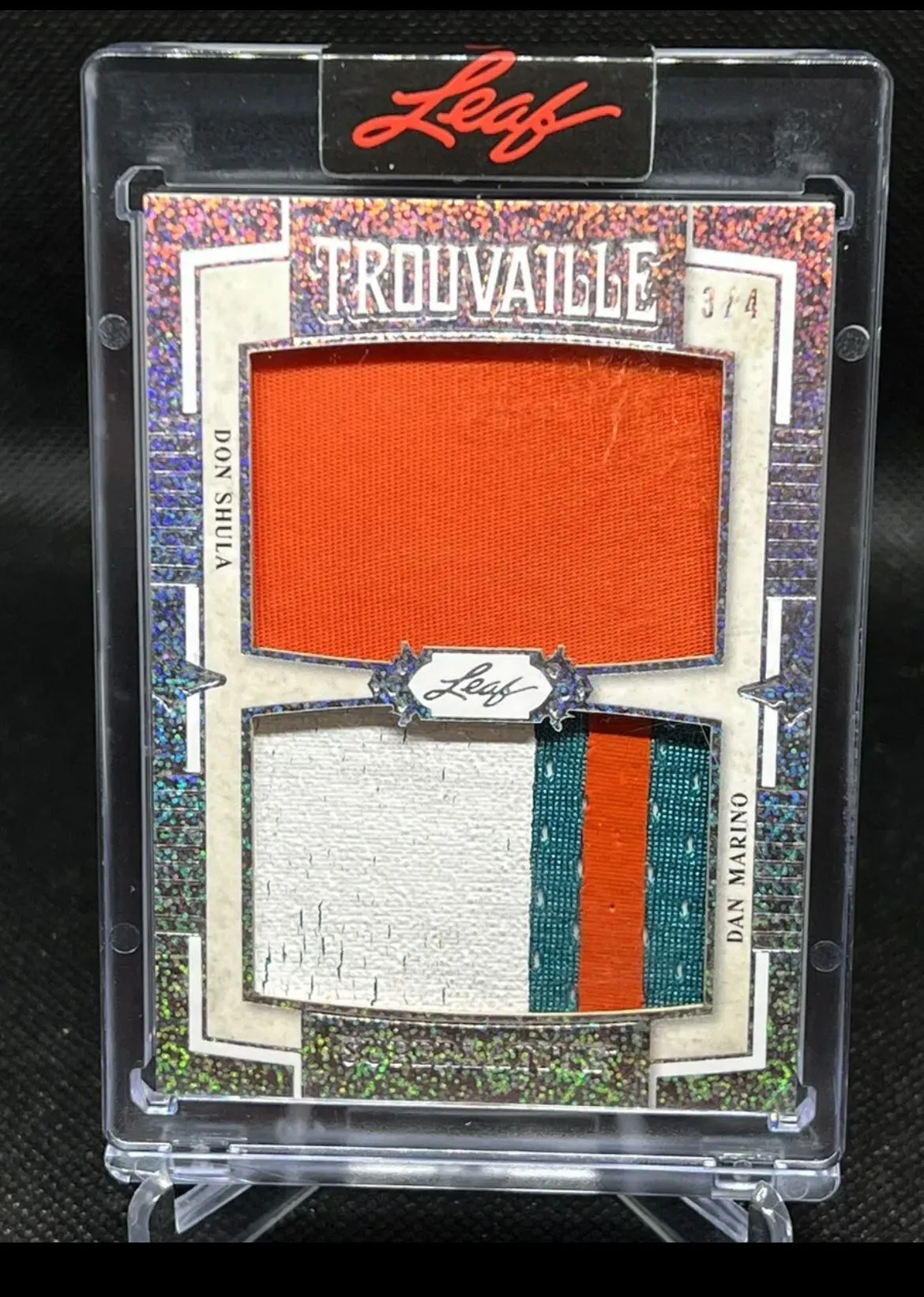 Product image for 2023 Leaf Superlative Dan Marino JUMBO MONSTER GAME WORN PATCH W/Shula SSP/3