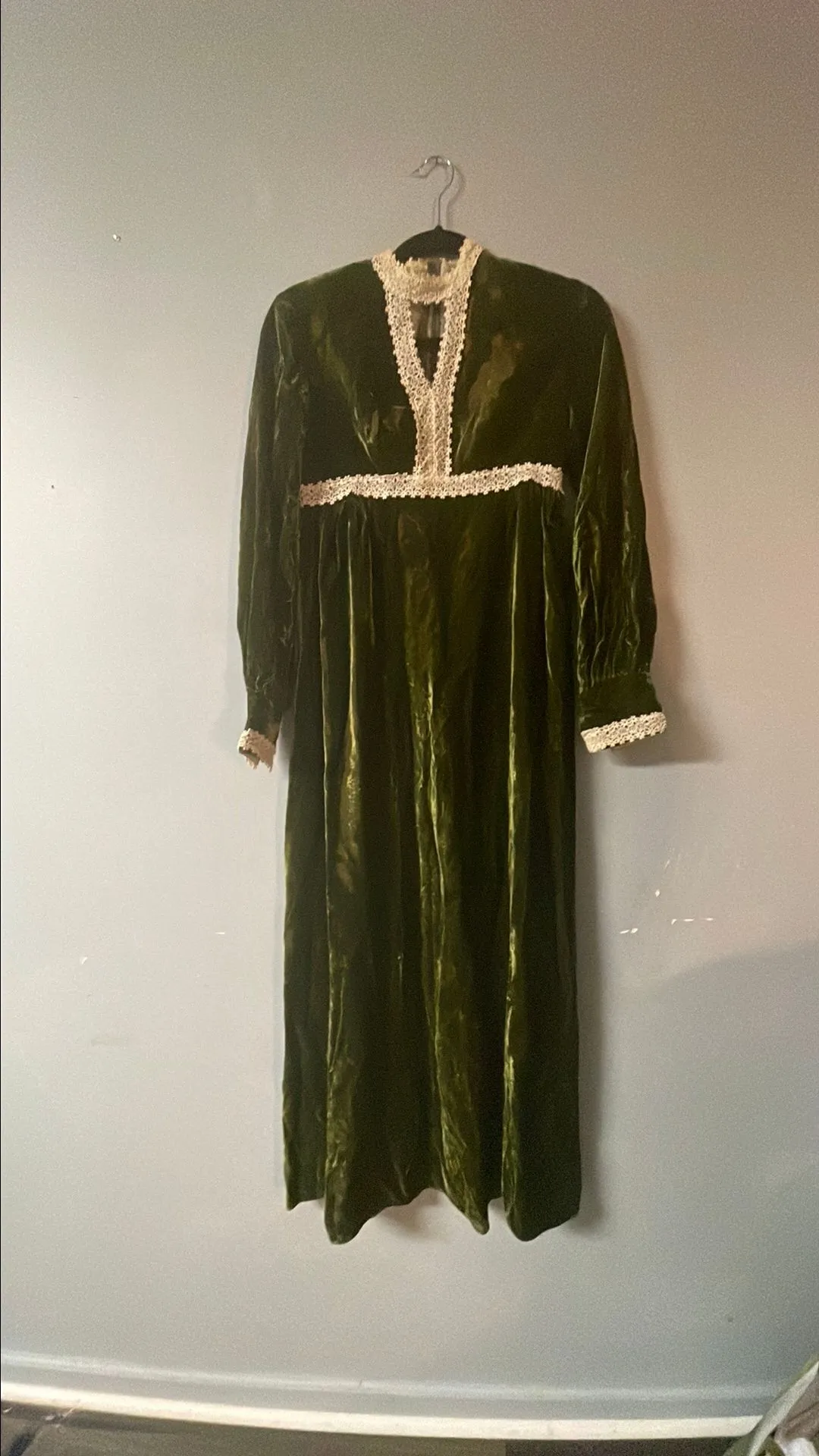 Product image for Vintage Green Velvet Maxi Dress