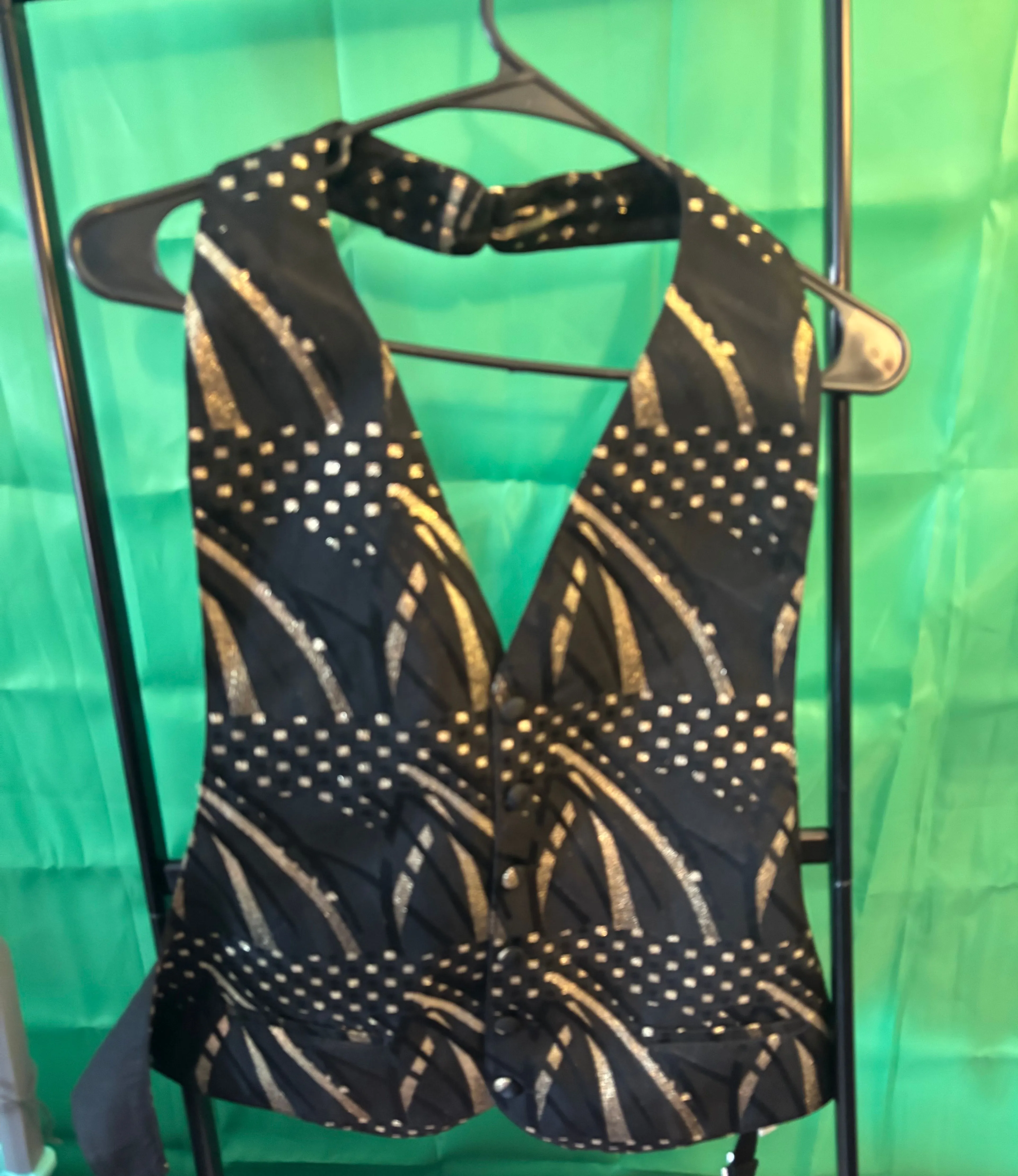 Product image for Desmond Men’s Sz Large Formal vest: black & gold