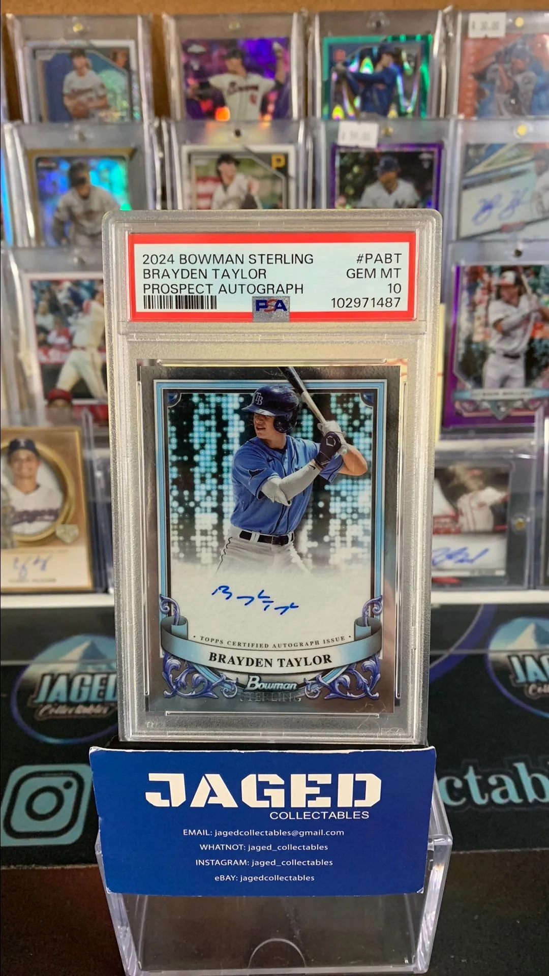 Product image for 2024 Bowman Sterling Brayden Taylor Auto PSA 10