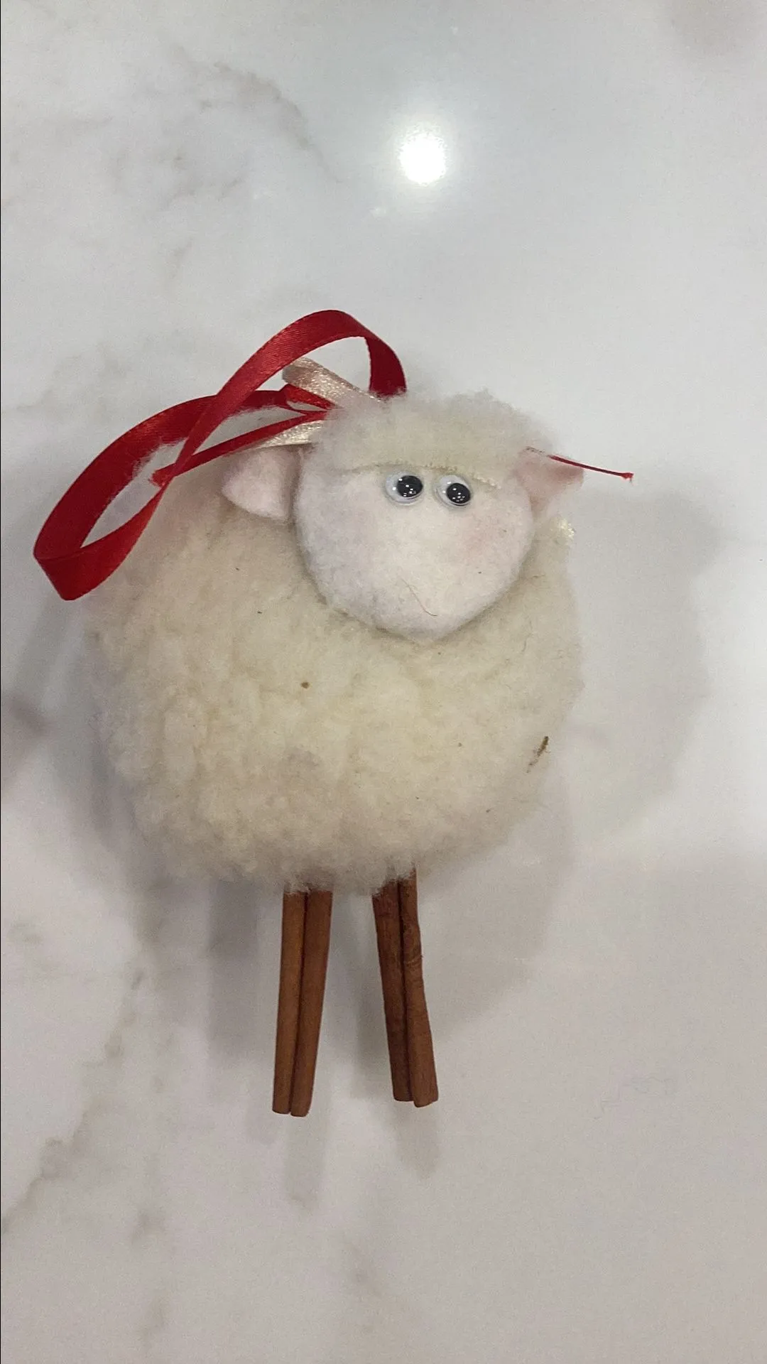 Product image for Vintage soft wool sheep ornament
