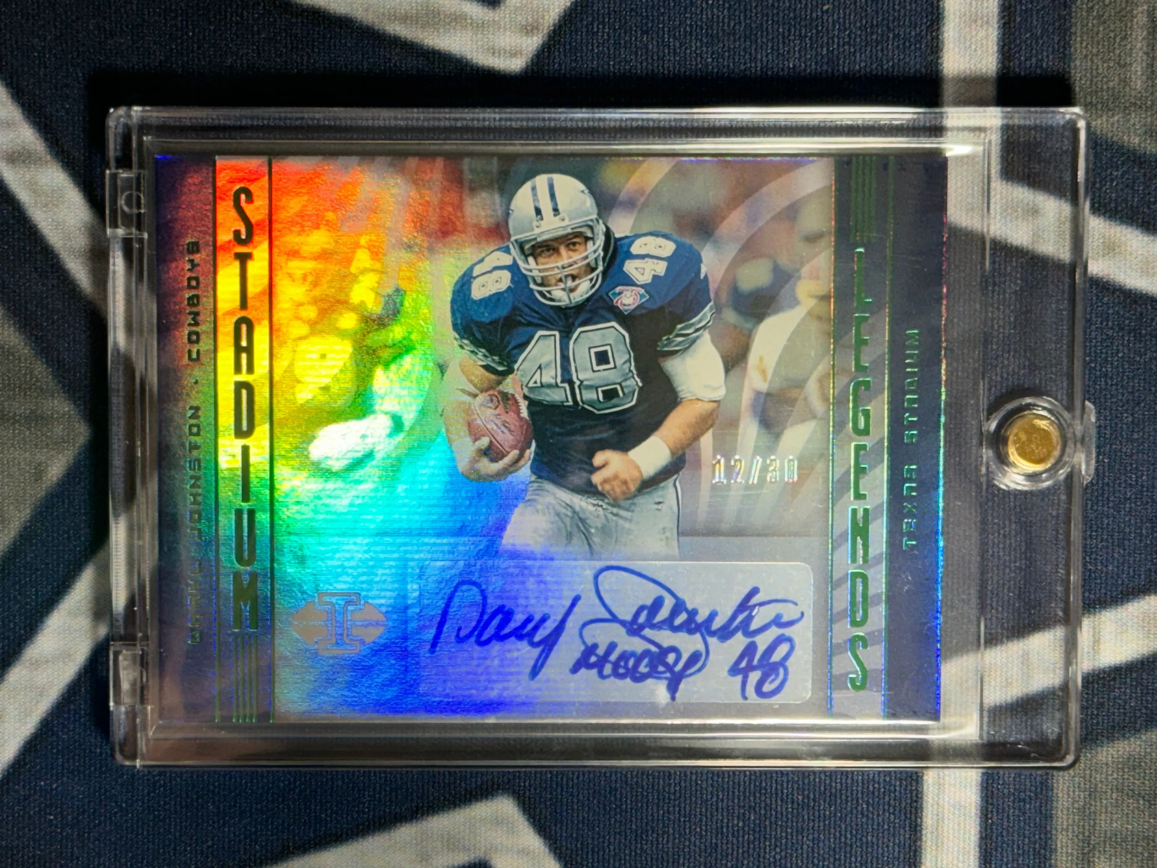 Product image for 2019 Illusions Stadium Legends Daryl Johnston Auto /30 Moose Johnston Cowboys
