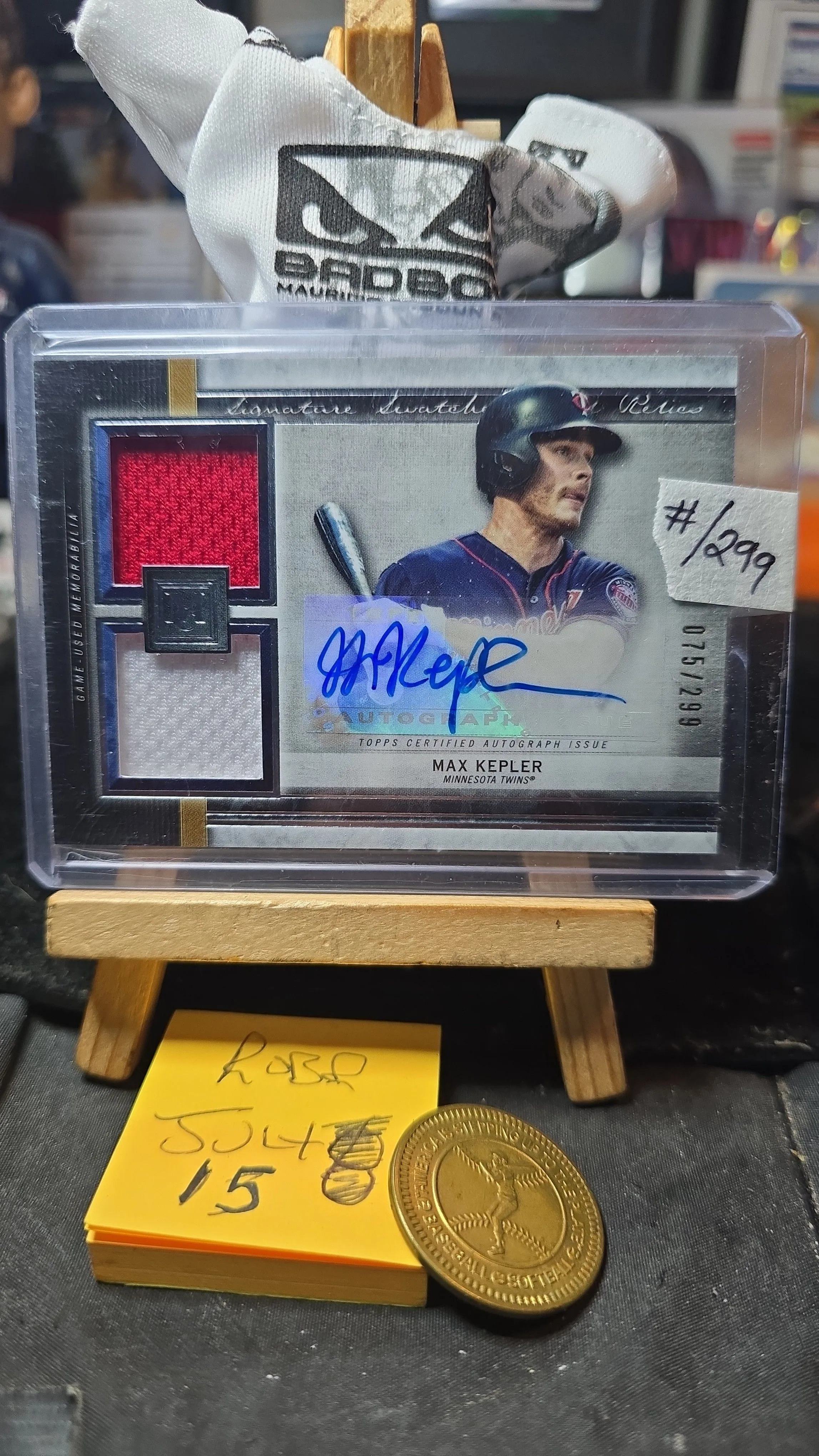 Product image for 2020 topps signsture swatches MAX KEPLER auto patch #/299