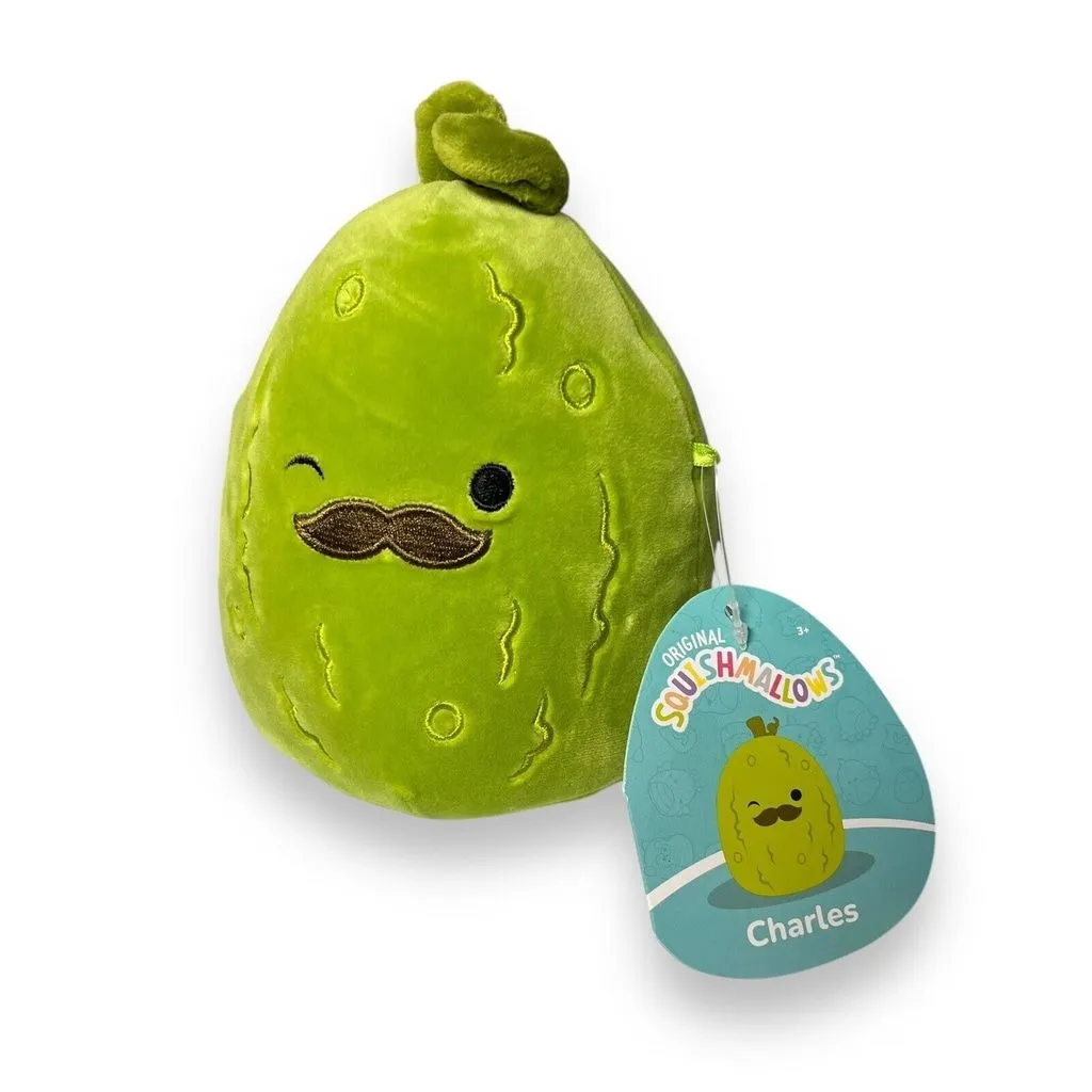 Product image for NEW Squishmallow 5" Charles the Pickle Stuffed Soft Green Snack Food Plush NWT